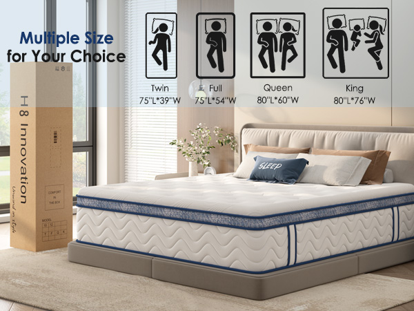 Queen Size Mattress,10 Inch Hybrid Mattress, Individually Pocketed Innerspring, Medium Firm - Image 2