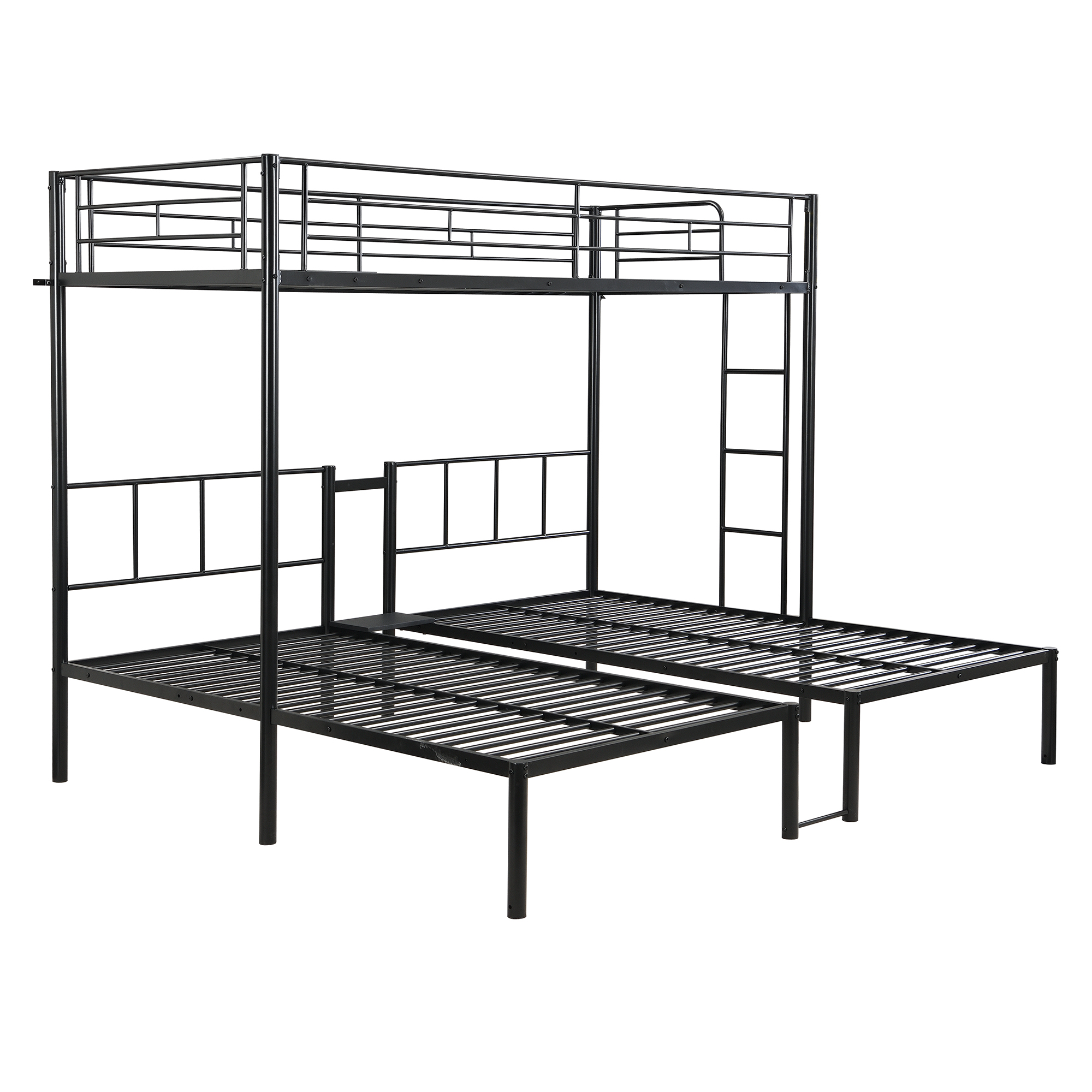Twin Over Twin Over Twin Bunk Bed ,Triple Bunk Bed With a vertical ladder, Metal Frame Bunk Bed with Safety Rail, Twin Over Twin Over Twin Triple Bunk - Image 4