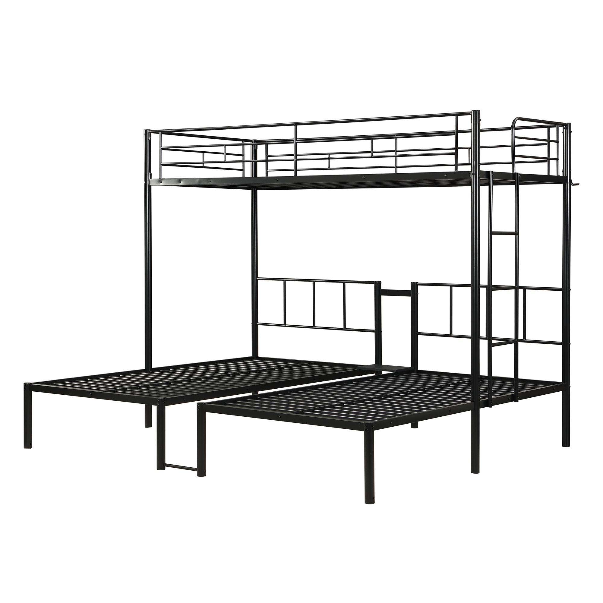 Twin Over Twin Over Twin Bunk Bed ,Triple Bunk Bed With a vertical ladder, Metal Frame Bunk Bed with Safety Rail, Twin Over Twin Over Twin Triple Bunk - Image 5