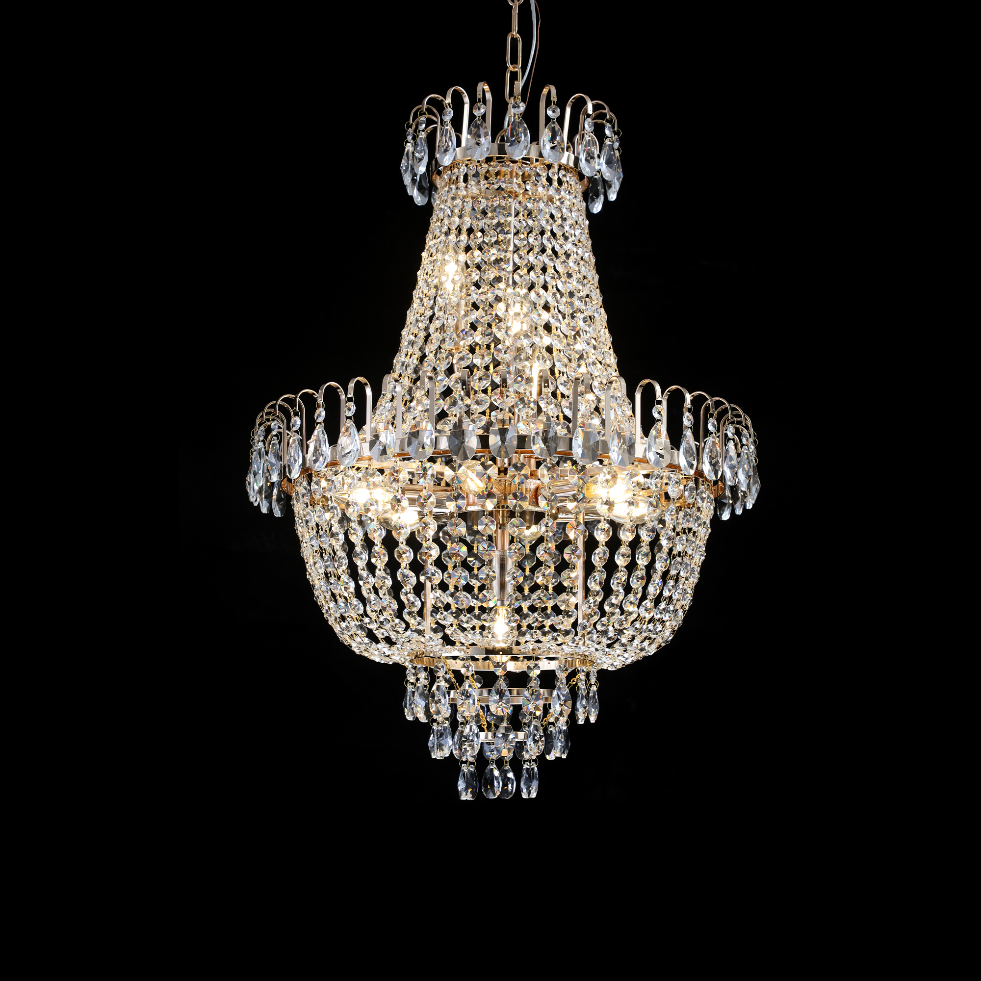 (Same as W1340P143189)Gold Crystal Chandeliers,Large Contemporary Luxury Ceiling Lighting for Living Room Dining Room Bedroom Hallway (Without Bulb) - Image 6