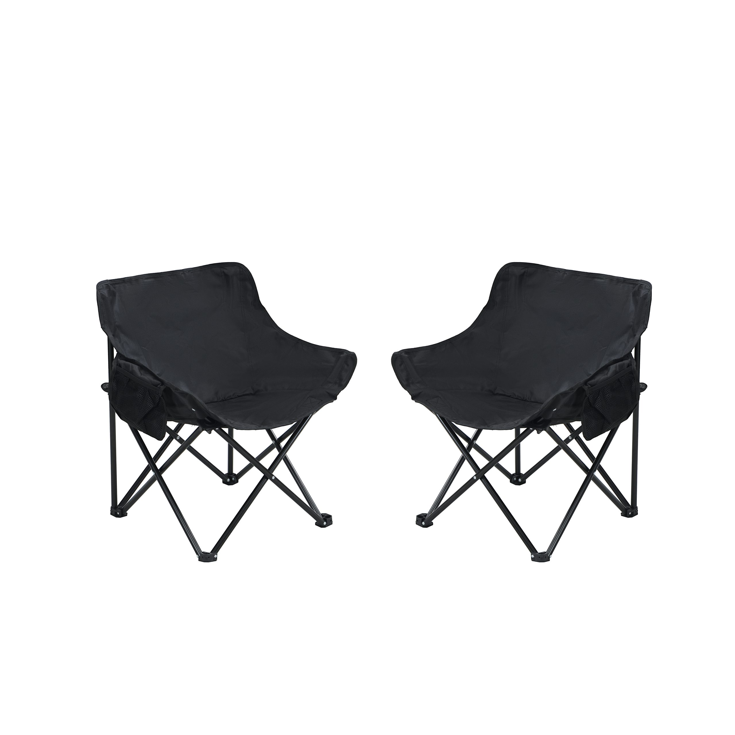 2PCS Outdoor Camping Chairs Folding/Portable, Carry Bag ,Black - Image 3