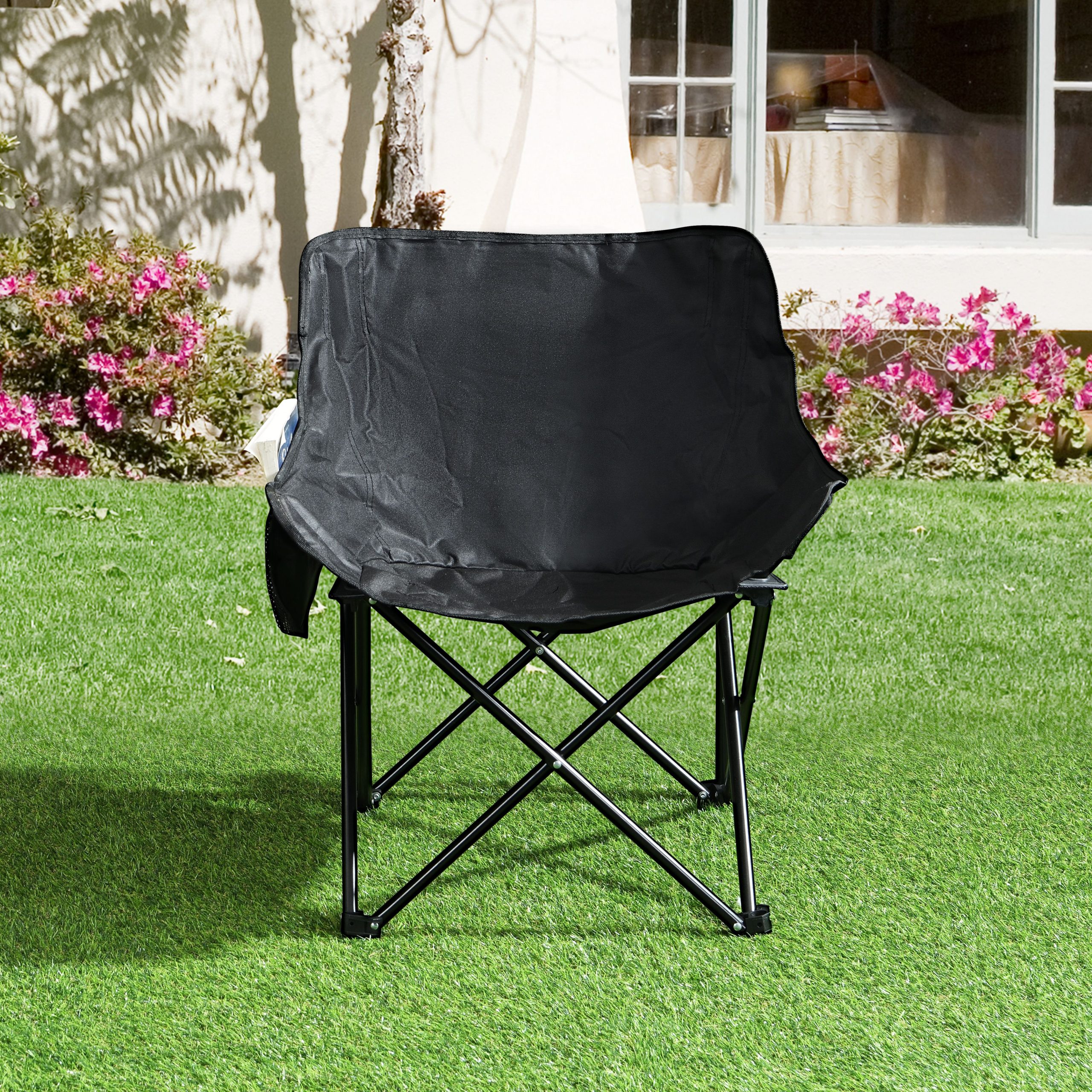 2PCS Outdoor Camping Chairs Folding/Portable, Carry Bag ,Black - Image 5