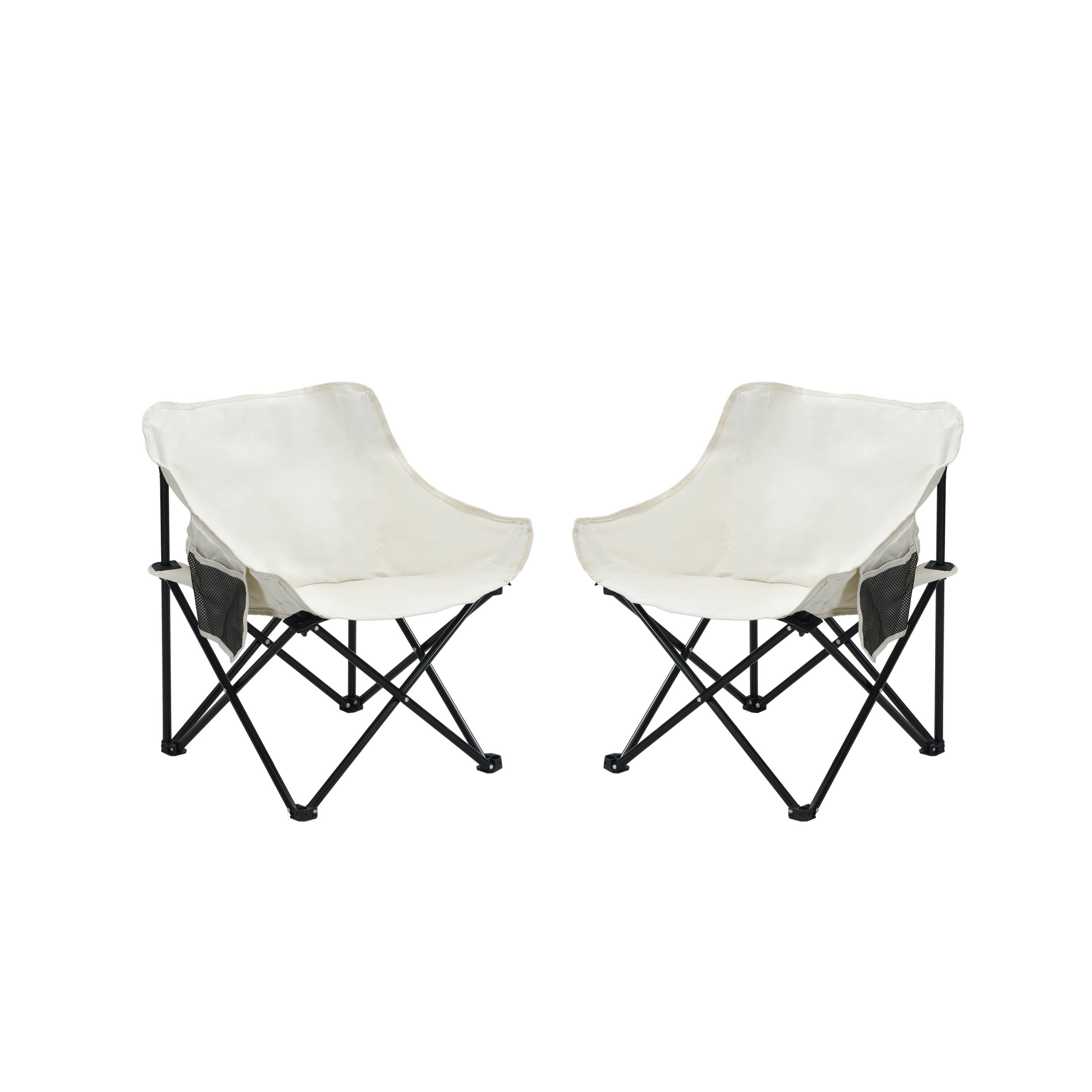 2PCS Outdoor Camping Chairs Folding/Portable, Carry Bag ,Beige - Image 3