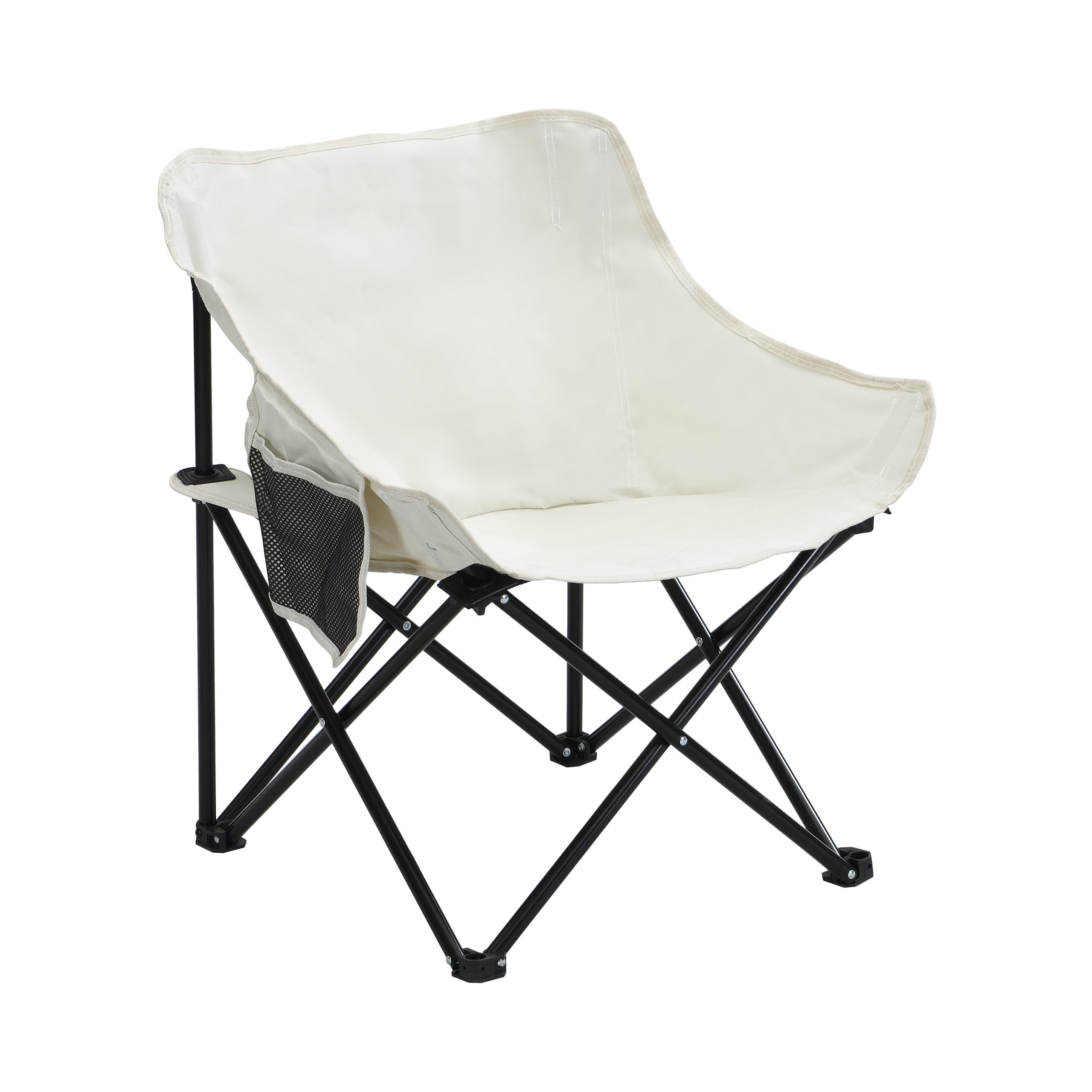 2PCS Outdoor Camping Chairs Folding/Portable, Carry Bag ,Beige - Image 5