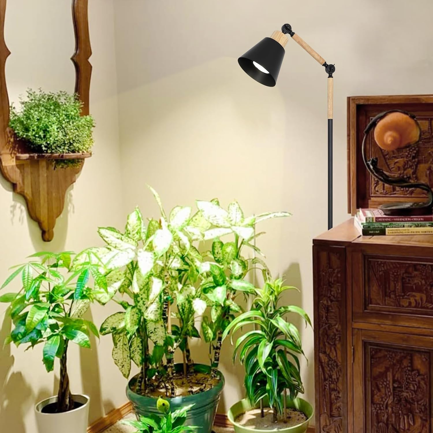 Grow Lights for Indoor Plants Full Spectrum, Plant Lights for Indoor Growing with 20W COB Grow Light Blub, 4/8/12H Timer, Standing Tall Grow Lamp for Middle Large Plants(75'', Height Adjustable) - Image 2