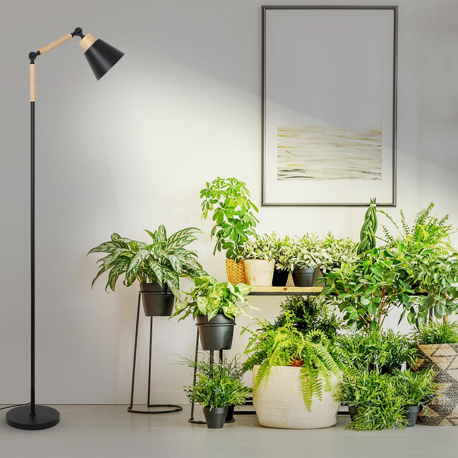 Grow Lights for Indoor Plants Full Spectrum, Plant Lights for Indoor Growing with 20W COB Grow Light Blub, 4/8/12H Timer, Standing Tall Grow Lamp for Middle Large Plants(75'', Height Adjustable) - Image 3