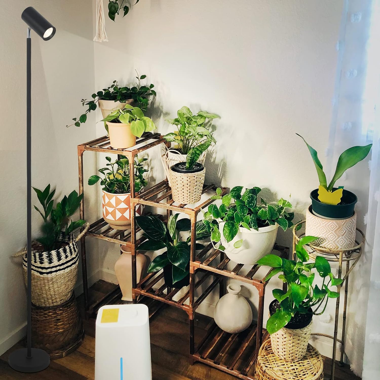 Grow Lights Stand for Indoor Plants Full Spectrum Tall Plant Light for Indoor Growing with 20W COB Plant Light Bulb,4/8/12H Timer, Led Growth Floor Lamp for Large Plant Seedling(6 Level Height) - Image 2