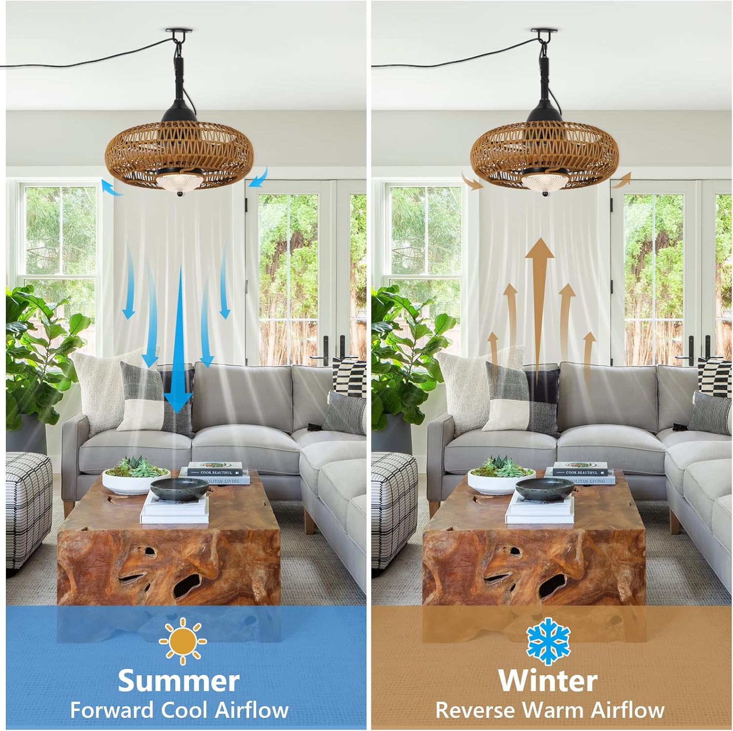 Waterproof Outdoor Ceiling Fan with Lights Remote Control - Image 2