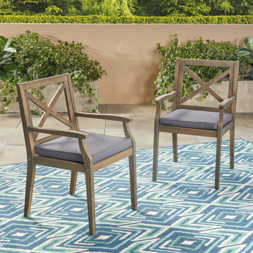 PERLA DINING CHAIR,2PCS with 2 Cushions,grey - Image 2