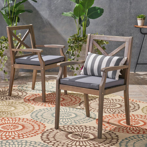 PERLA DINING CHAIR,2PCS with 2 Cushions,grey - Image 4