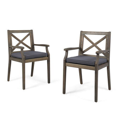 PERLA DINING CHAIR,2PCS with 2 Cushions,grey - Image 5