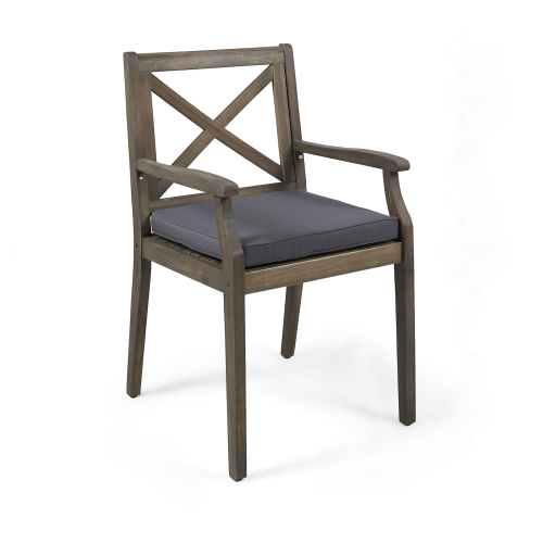 PERLA DINING CHAIR,2PCS with 2 Cushions,grey - Image 6