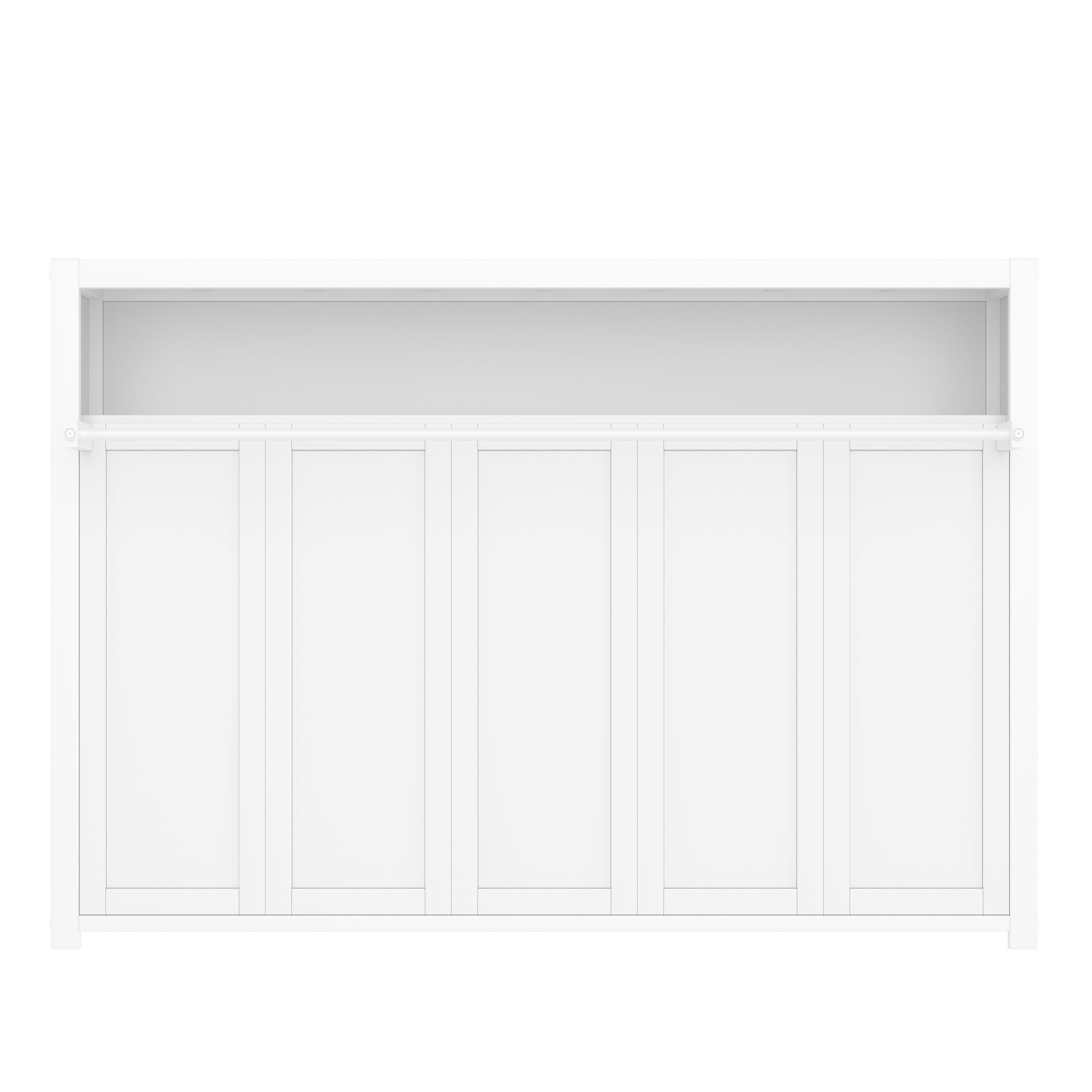 Twin Size Murphy Bed with Shelves, Metal Wall Bed with Foldable and Space-saving Design, White - Image 5
