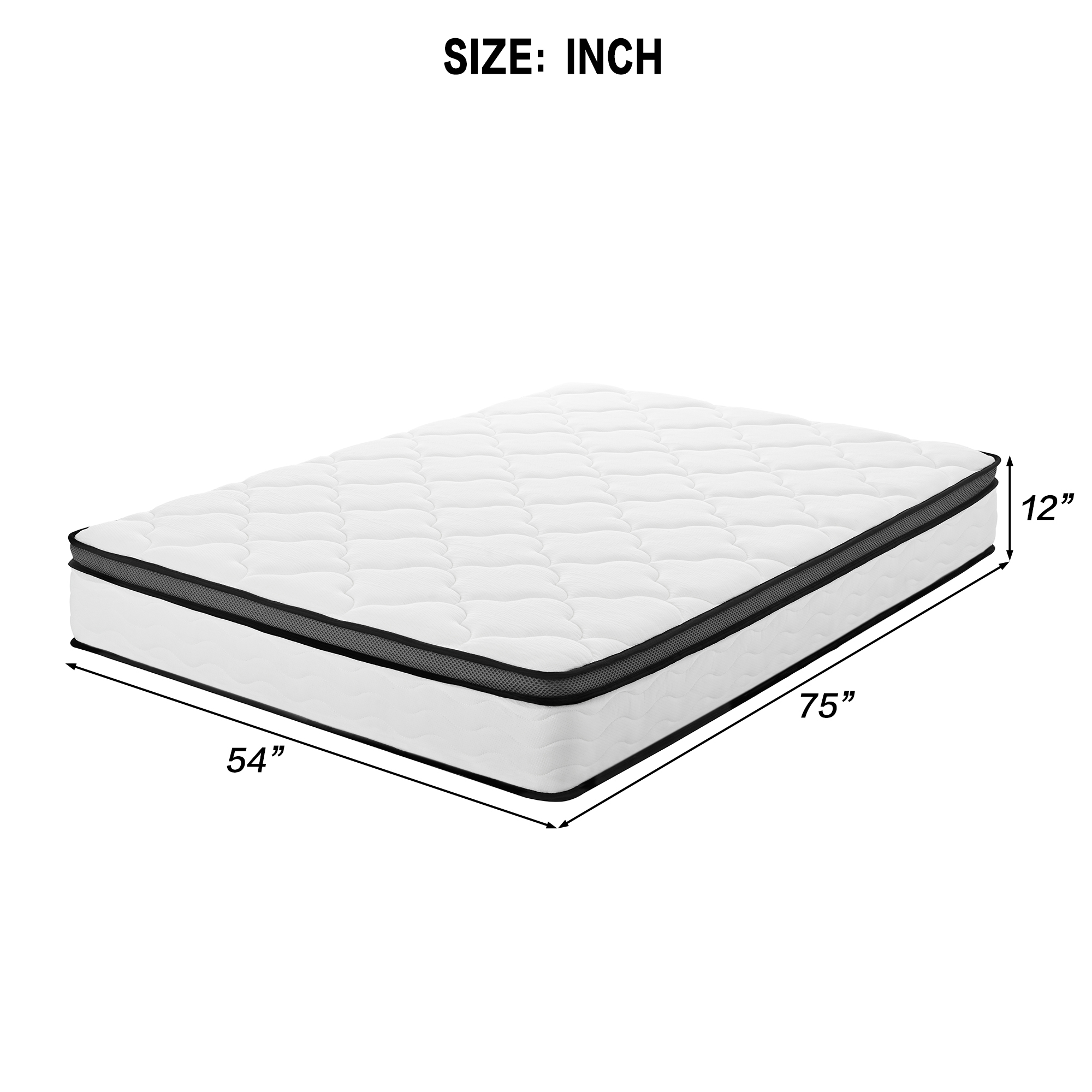 Full Mattress, 12 Inch Full Hybrid Mattress in a Box, Individually Wrapped Pocket Coils Innerspring Mattress, Medium Firm, Pressure Relief & Breathable Comfort, CertiPUR-US, OEKO-TEX - Image 5