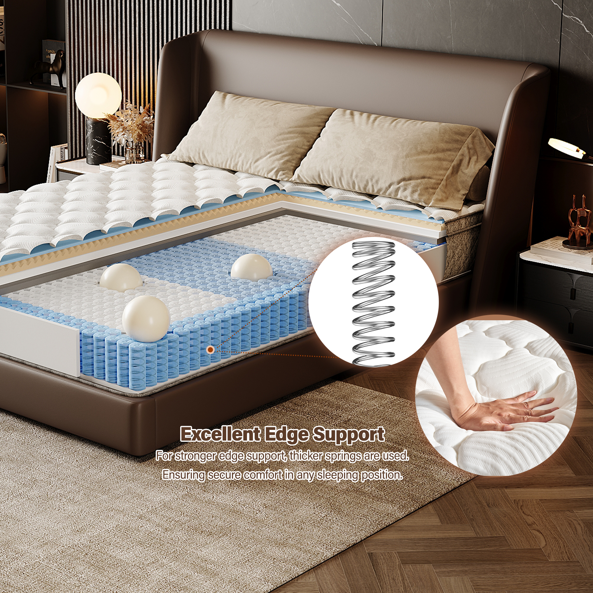 Full Size Mattress,12 Inch Hybrid Full Mattress in a Box with Memory Foam and Pocket Spring for Pressure Relief & Comfort Sleep & Zoned Support, Medium Firm,CertiPUR-US & OEKO-TEX - Image 4