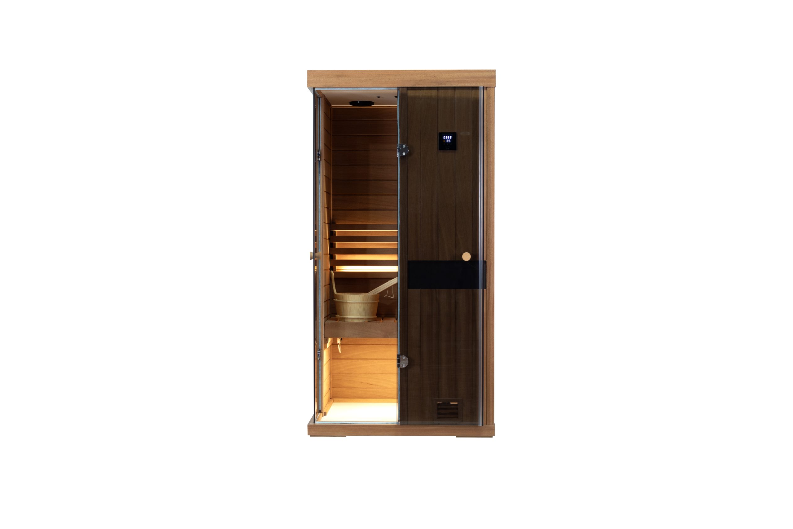 Mini one person Hemlock wooden Indoor sauna room - Image 3