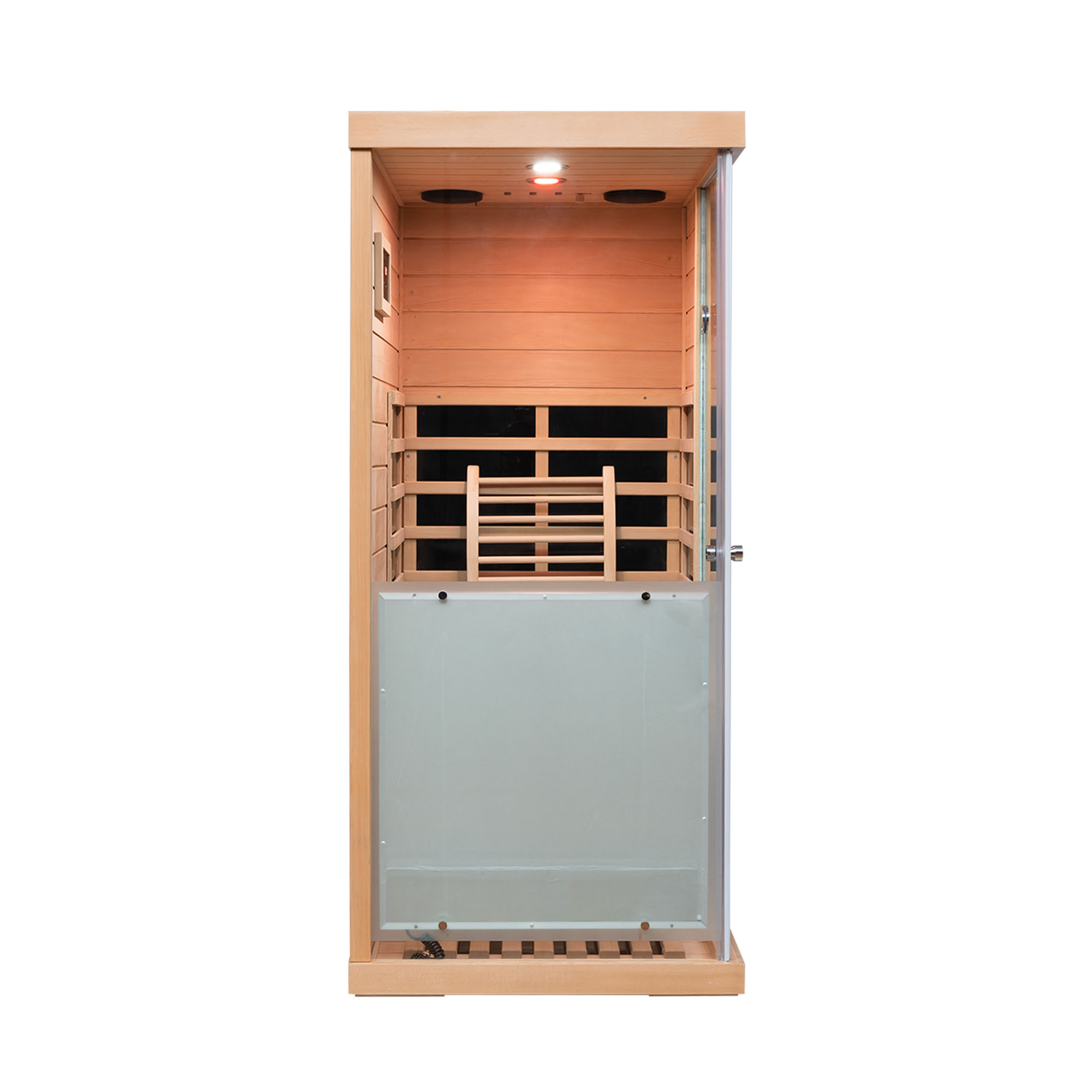 Large glass mini hemlock sauna with left door opening - Image 6
