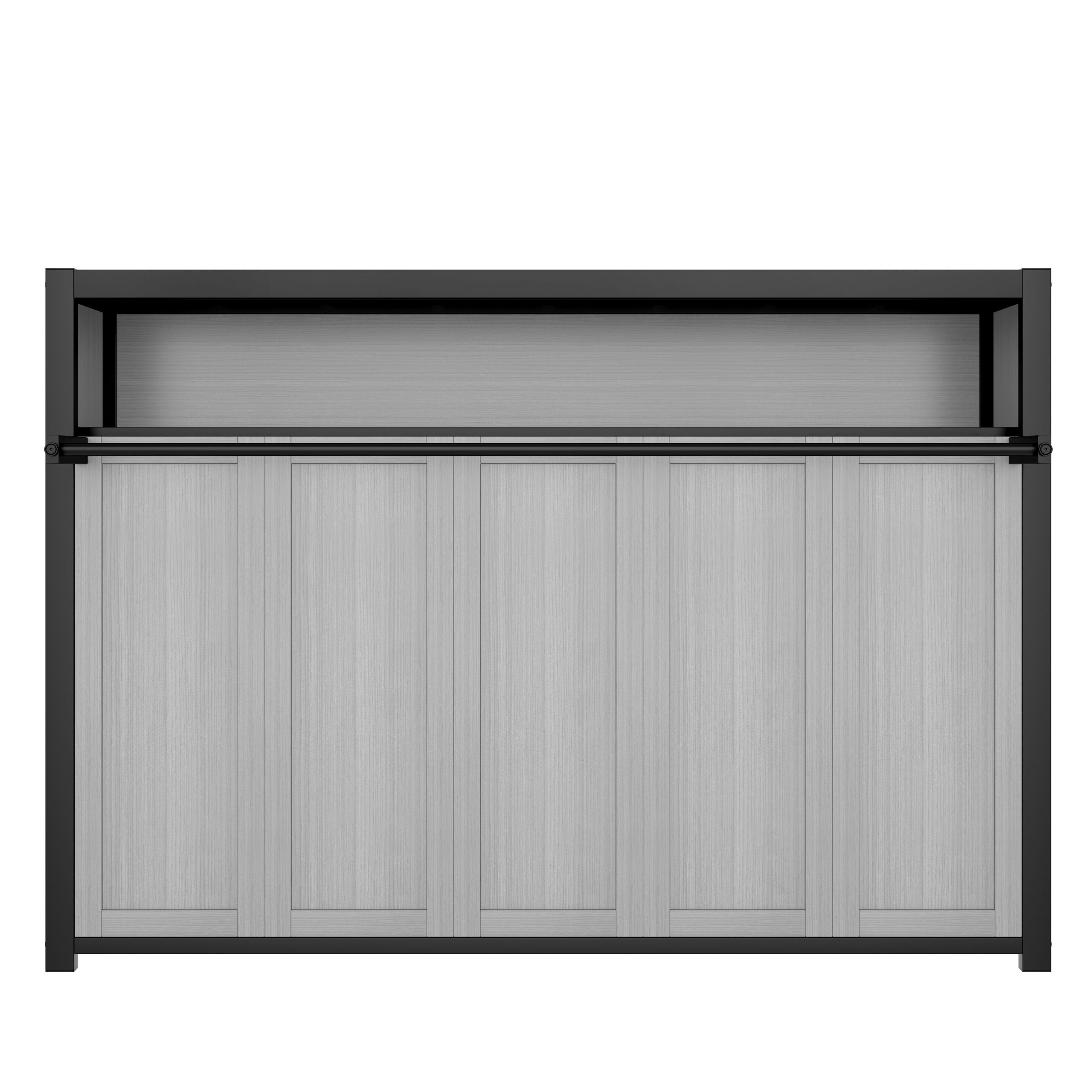 Twin Size Murphy Bed with Shelves, Metal Wall Bed with Foldable and Space-saving Design, Gray - Image 5