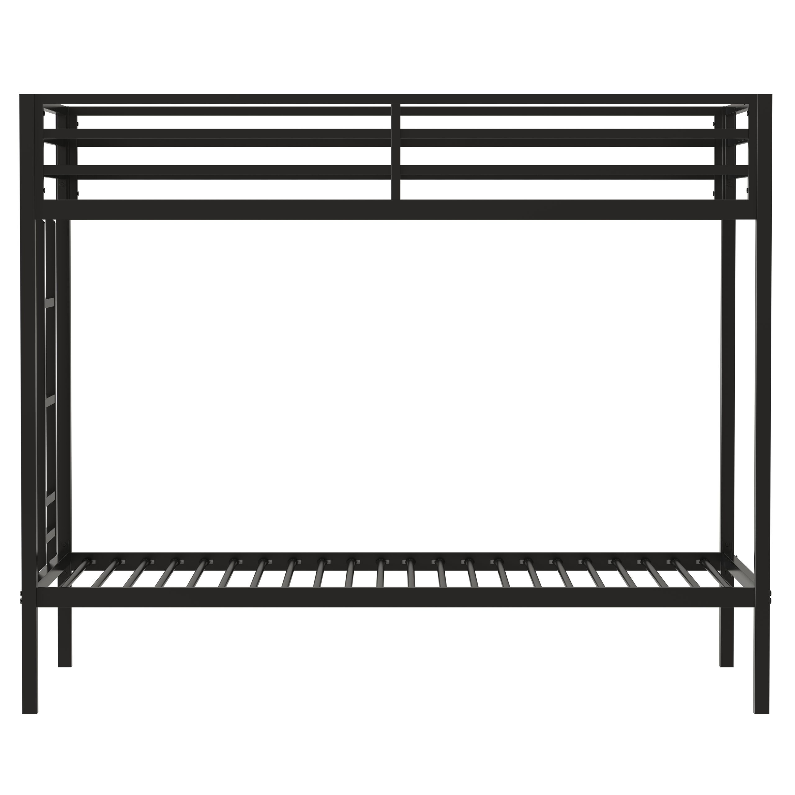 Adam Sturdy Twin Over Twin Bunk Bed Metal Black for Kids and Adult, Twin Over Twin Bunk Bed with Ladder and Guardrails, Easy Climbing, Beds for Bedroom - Image 4