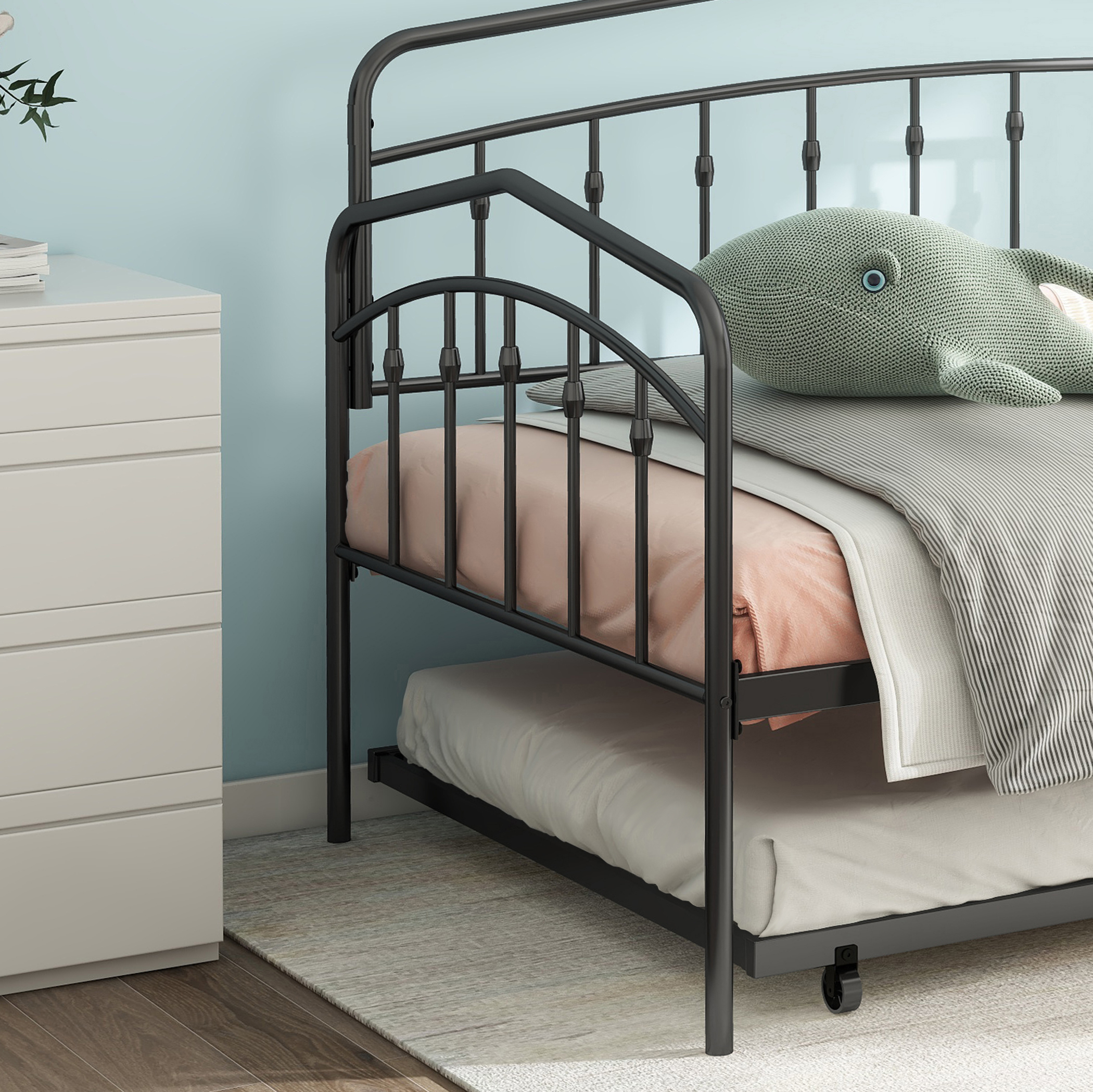Fox twin daybed with twin trundle, Black - Image 5