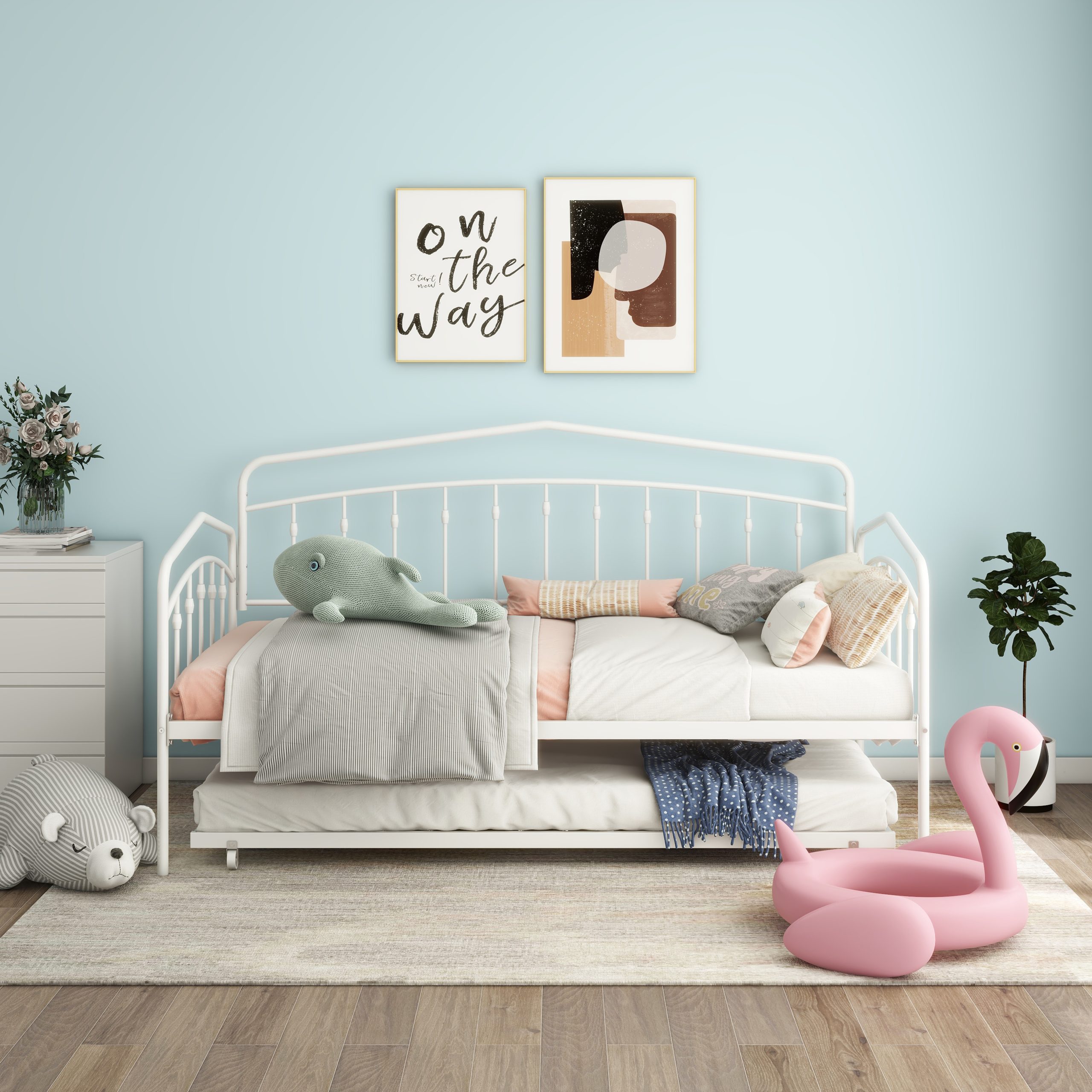 Fox Twin Daybed with Twin Trundle, White - Image 2