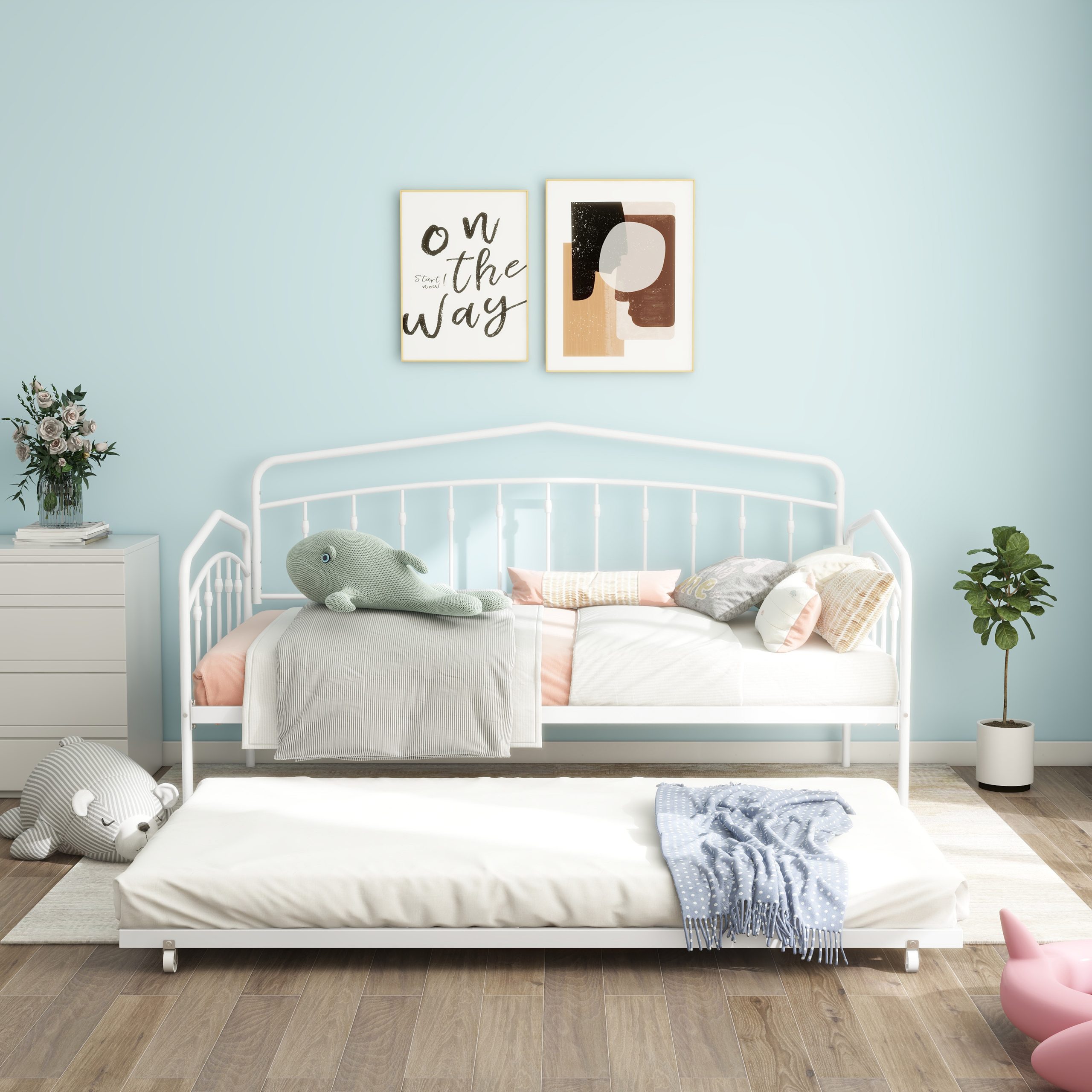 Fox Twin Daybed with Twin Trundle, White - Image 3