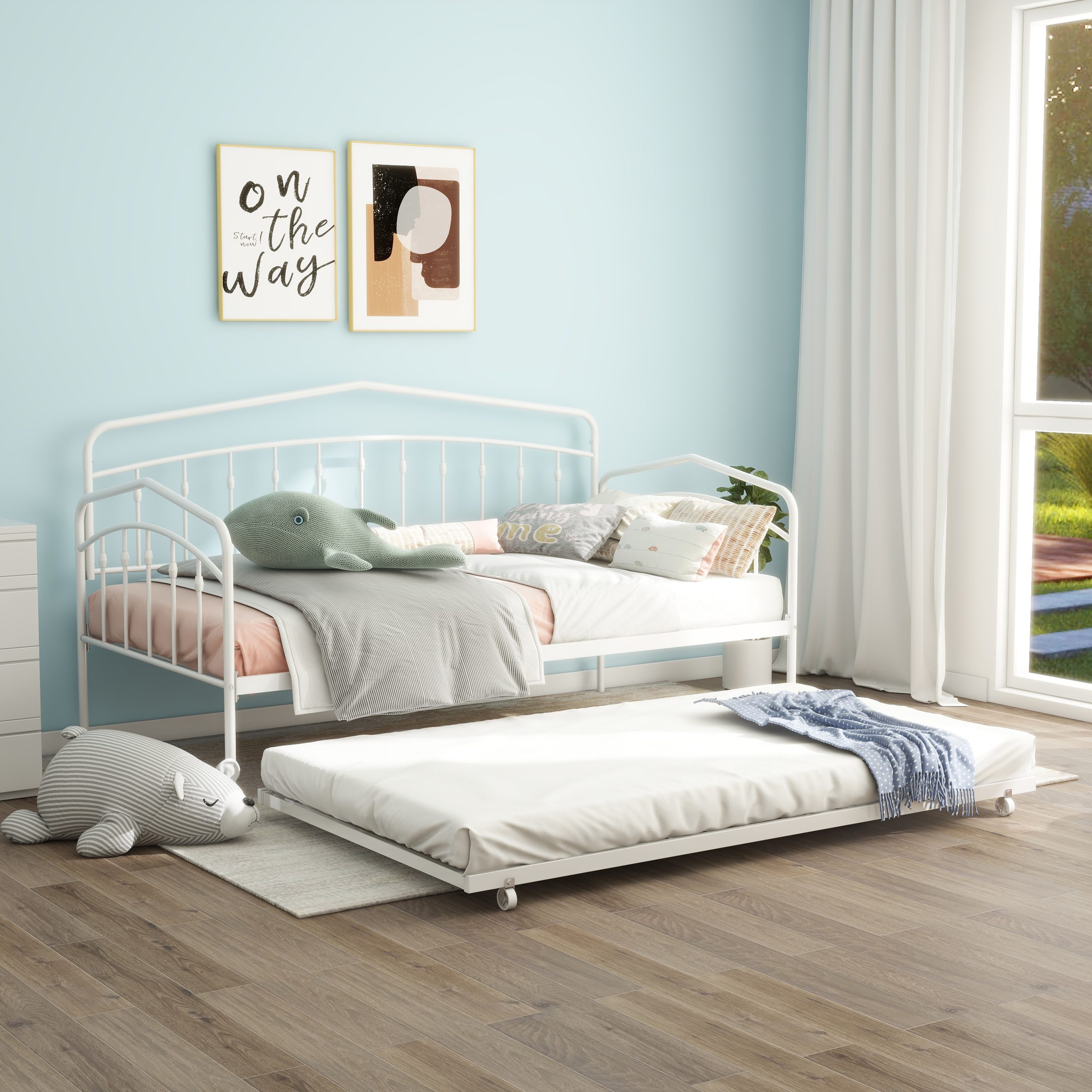 Fox Twin Daybed with Twin Trundle, White - Image 4