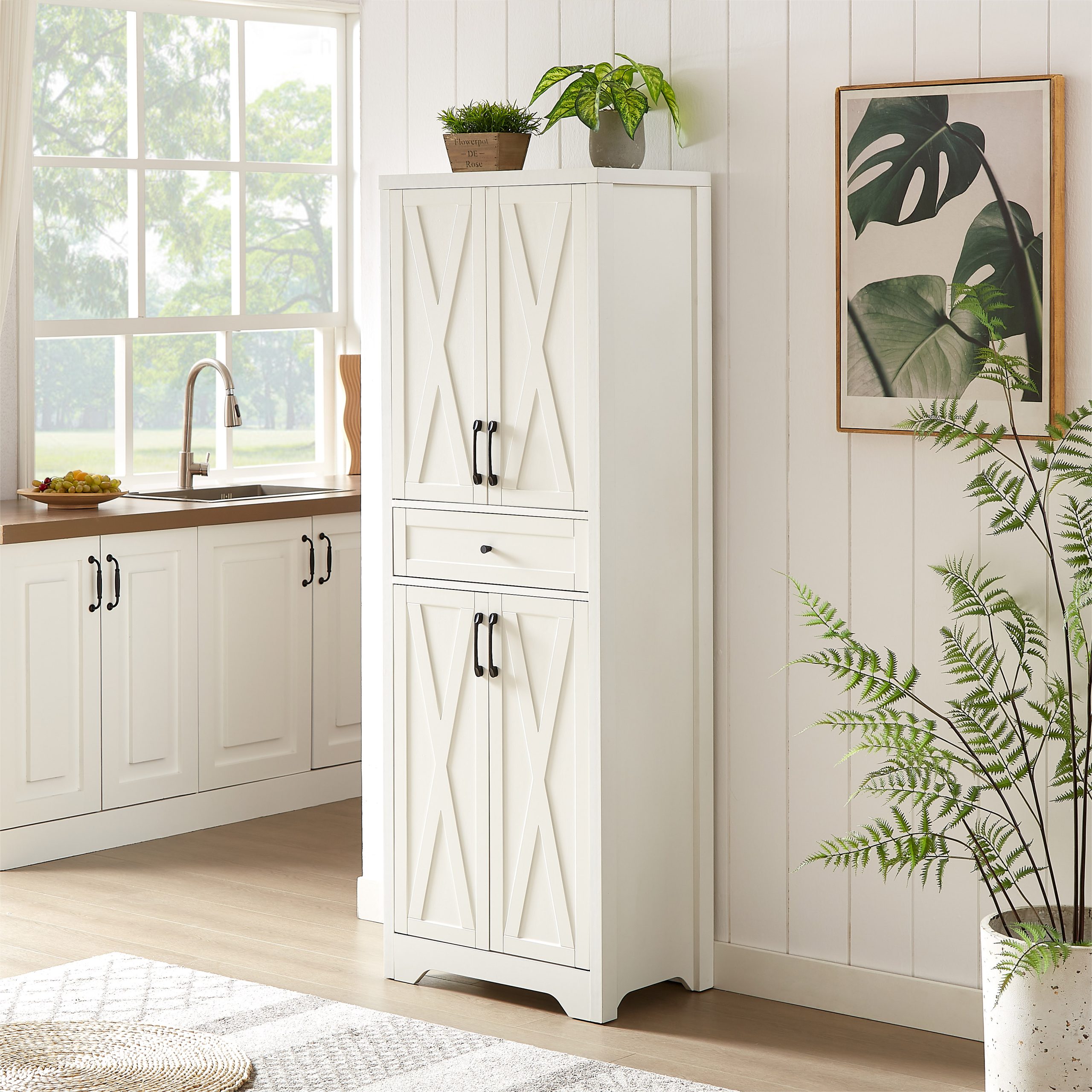66" Side Cabinet, White - Image 2