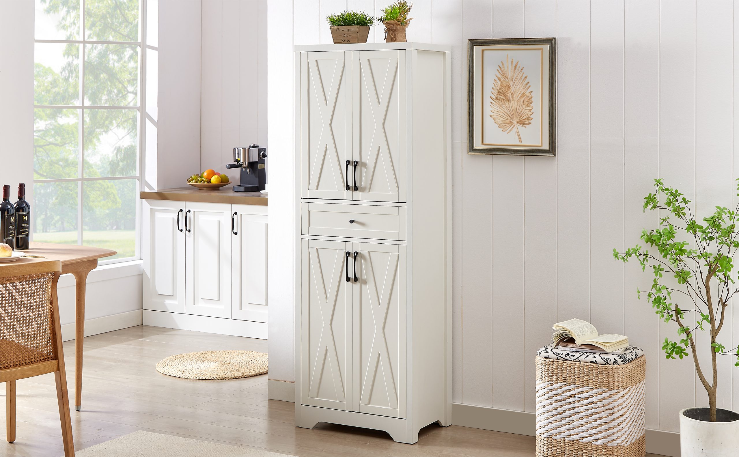 66" Side Cabinet, White - Image 6