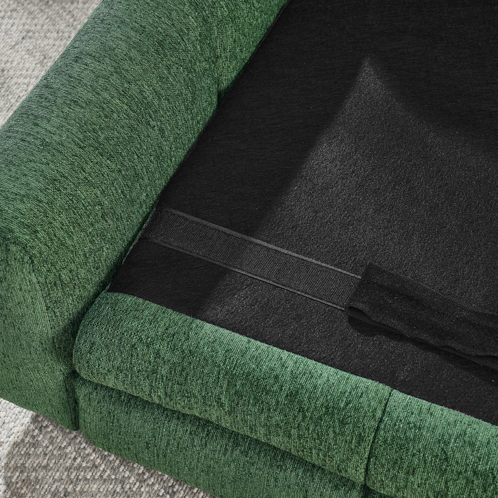 Soft and comfortable pet bed for big and oversized dogs, durable elevated dog sofa bed, comfortable dog sofa, modern and fashionable linen fabric dog sofa-OLIVE GREEN - Image 5