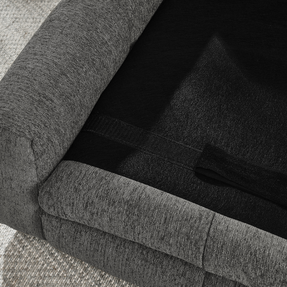Soft and comfortable pet bed for big and oversized dogs, durable elevated dog sofa bed, comfortable dog sofa, modern and fashionable linen fabric dog sofa-DARK GREY - Image 5