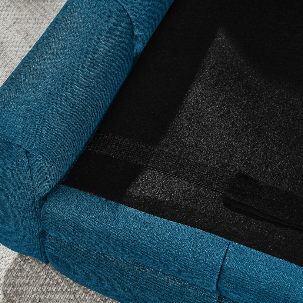 Soft and comfortable pet bed for big and oversized dogs, durable elevated dog sofa bed, comfortable dog sofa, modern and fashionable linen fabric dog sofa-Dark Blue - Image 4
