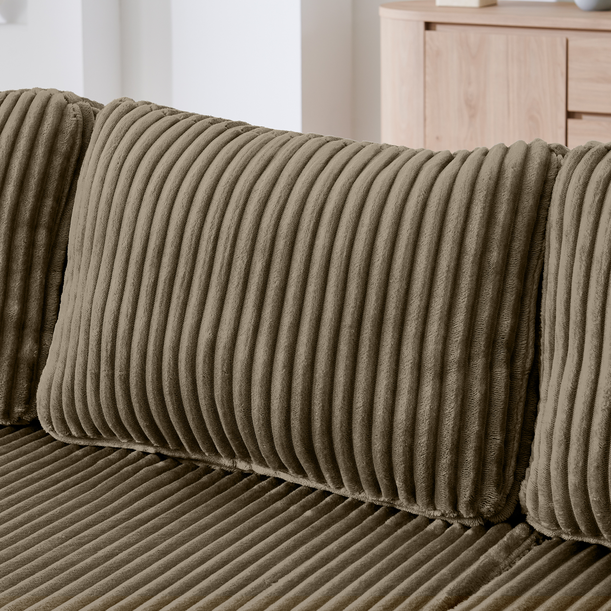 U shape Modular Sectional Sofa, Compressed Sectional Sofa Modern Minimalist Style Corduroy Couch, Sleeper Sofa for Living Room, Bedroom, Comfy Compressed Sofa Couch Space-Efficient Design-Brown - Image 5