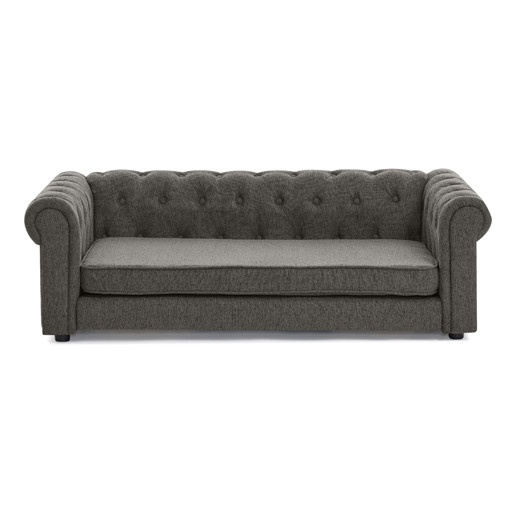 Elegant rectangular pet bed for big and oversized dogs, durable elevated dog sofa bed, comfortable dog sofa, modern and fashionable linen fabric dog sofa-DARK GREY - Image 4