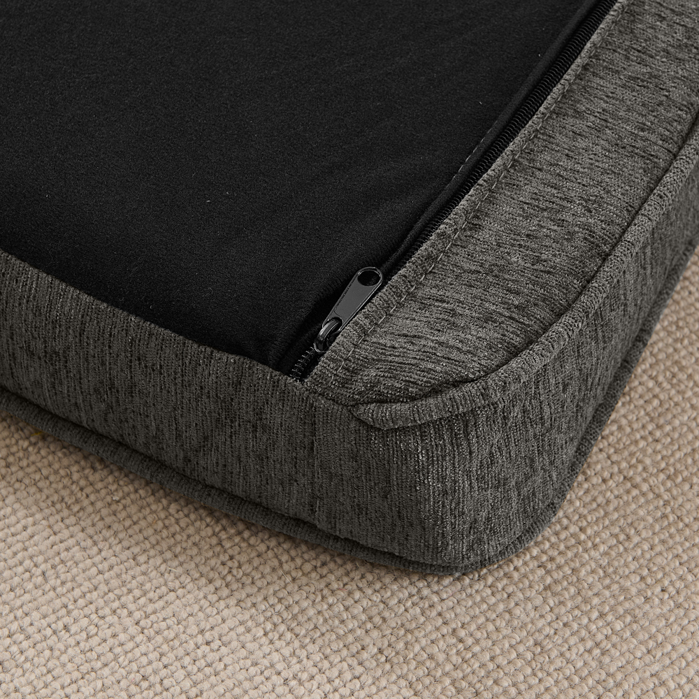 Elegant rectangular pet bed for big and oversized dogs, durable elevated dog sofa bed, comfortable dog sofa, modern and fashionable linen fabric dog sofa-DARK GREY - Image 5