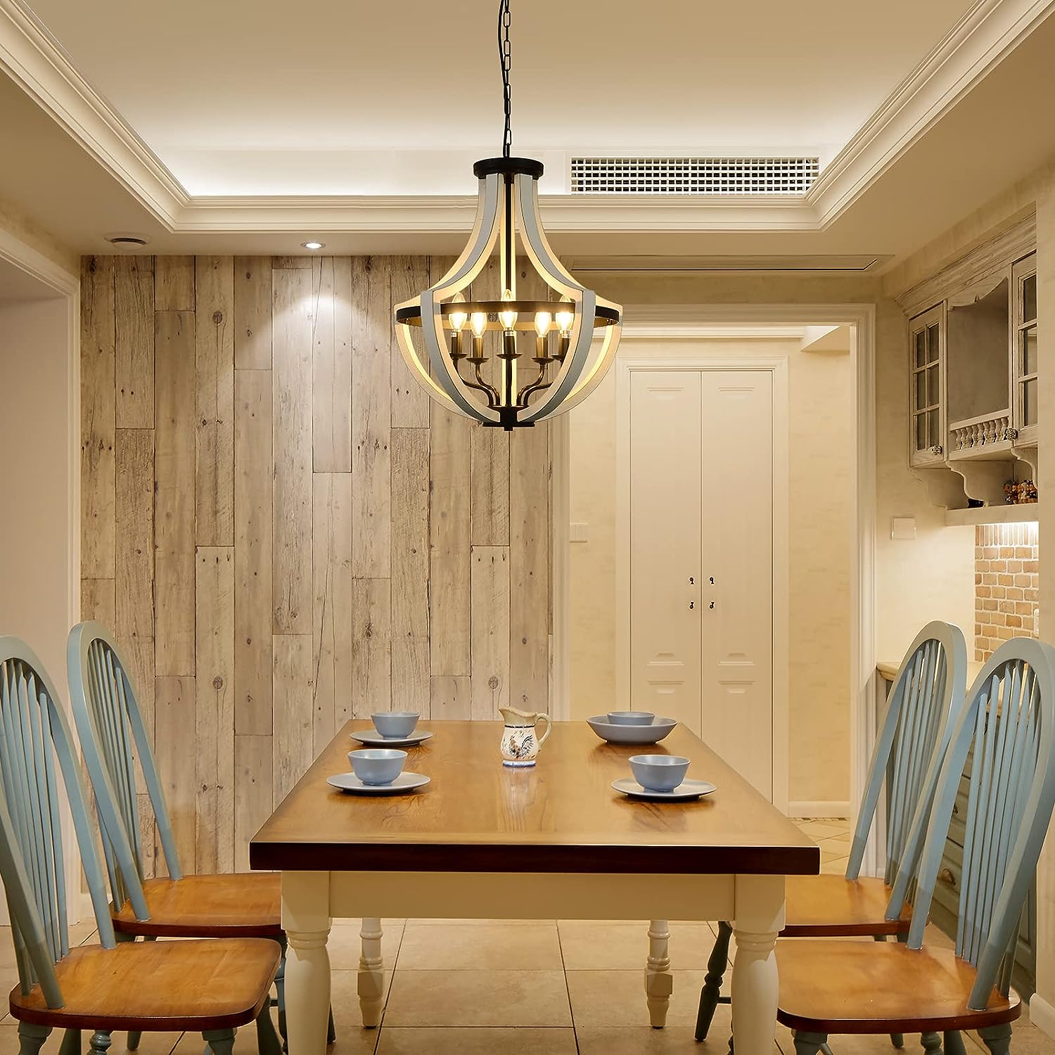 Modern White Solid Wood Chandeliers - Image 5
