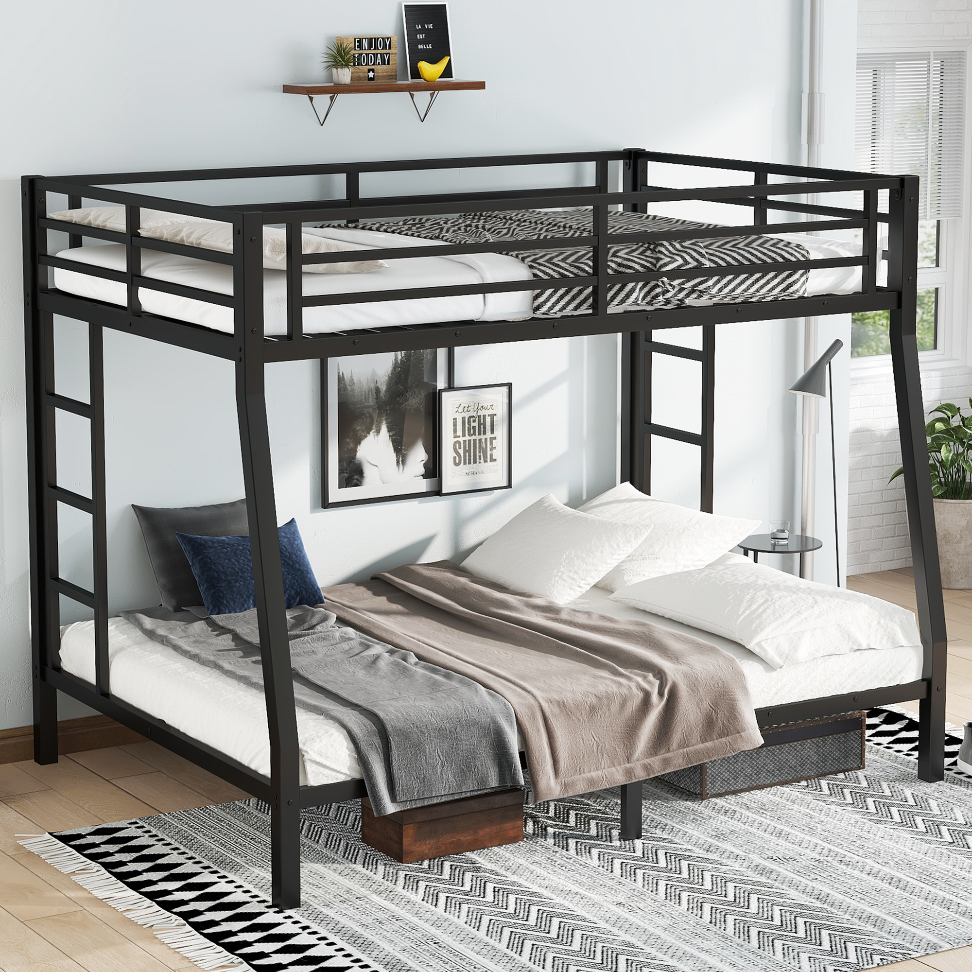 Metal Full XL over Queen Bunk Bed for Teens and Adults,Space-Saving/Noise Reduced/No Box Spring Needed - Image 3