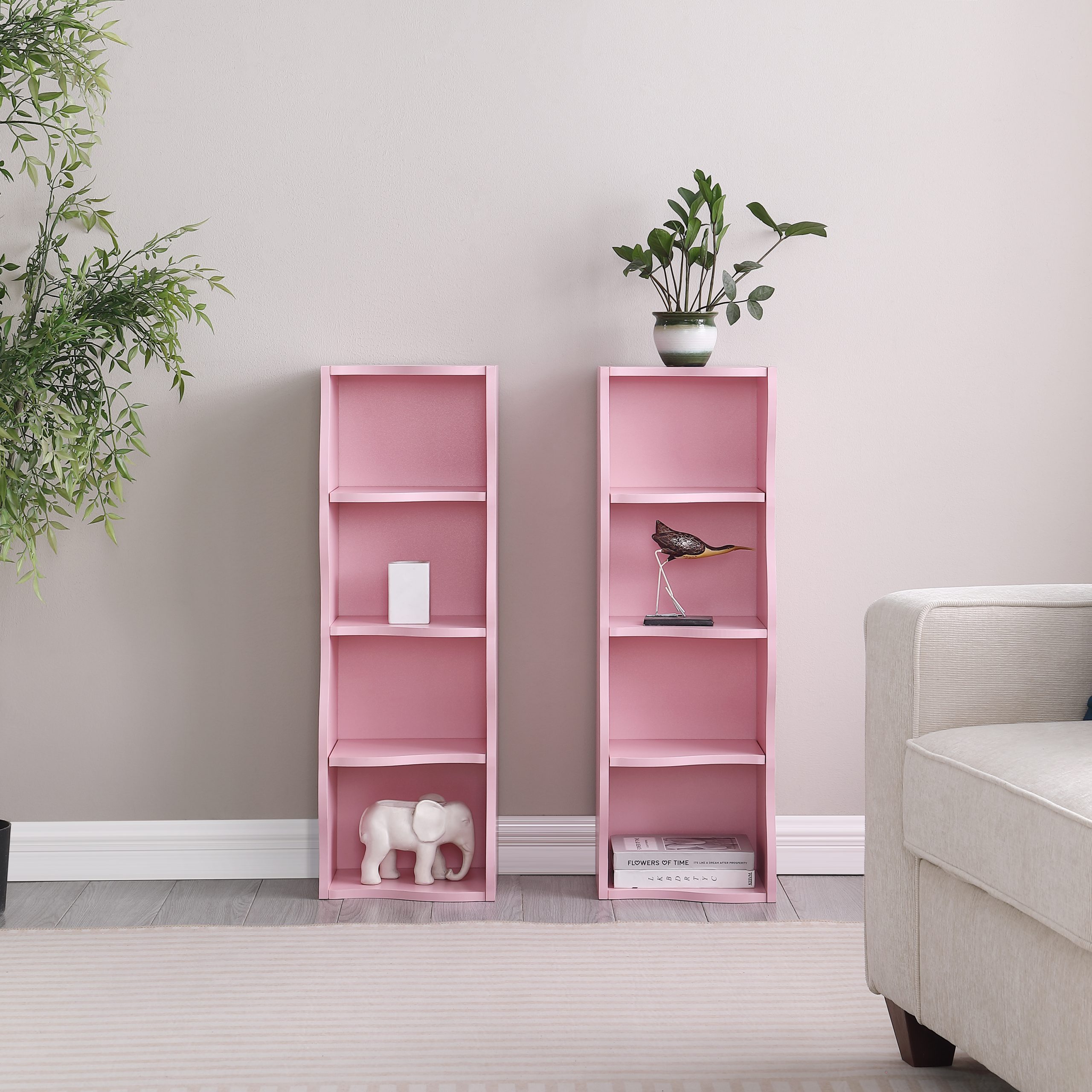 8-layer adjustable shelf ultra-thin bookshelf with a wavy border design, which is more aesthetically pleasing, is suitable for high and narrow, display and multi-functional bookshelves in home offices - Image 6