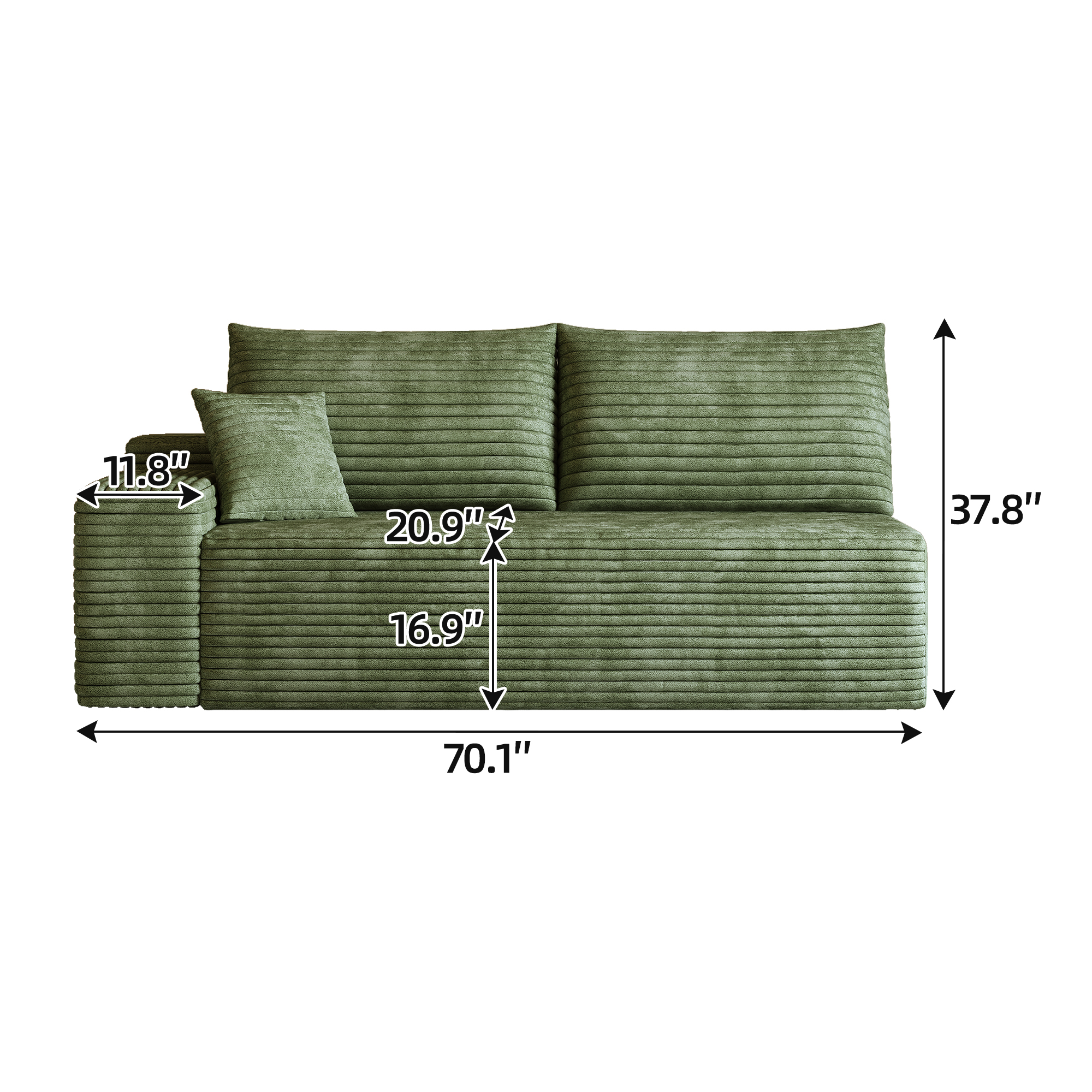 Y119-3R-GREEN 3seater right green - Image 3