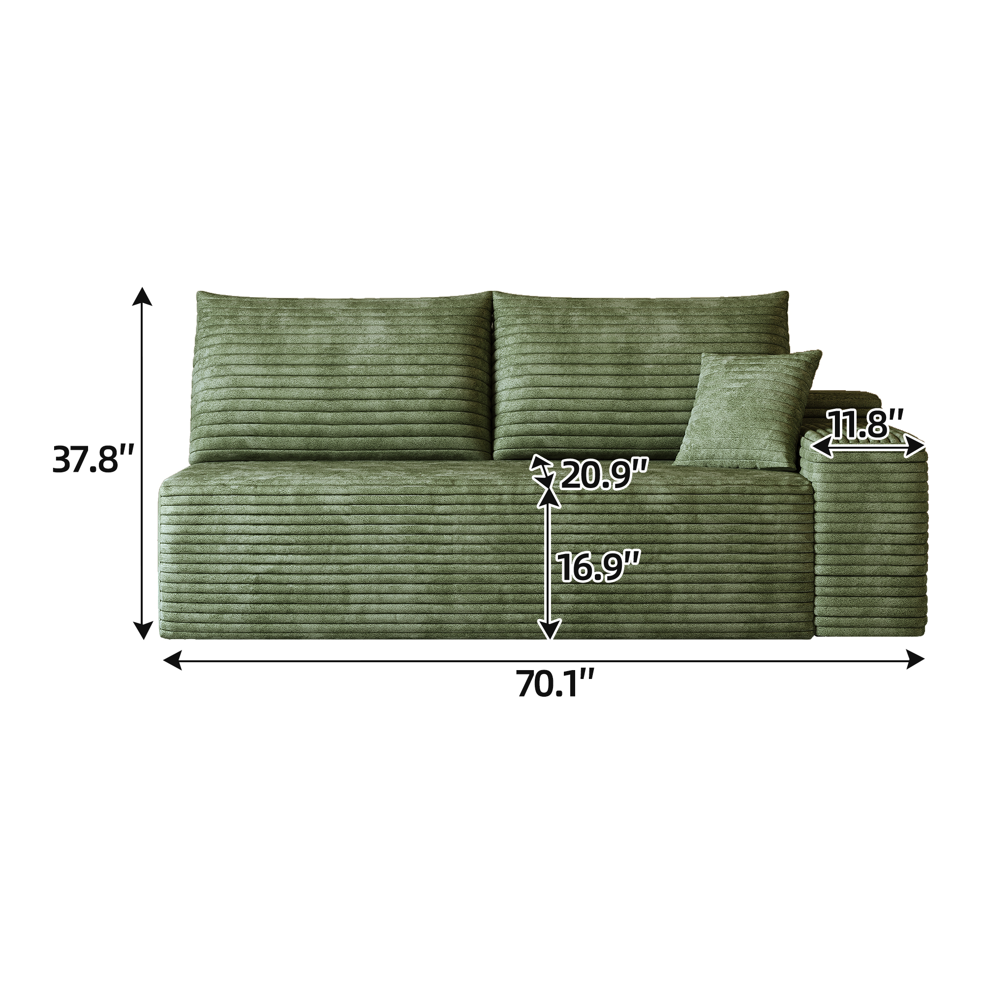 Y119-3L-GREEN 3seater left green - Image 3