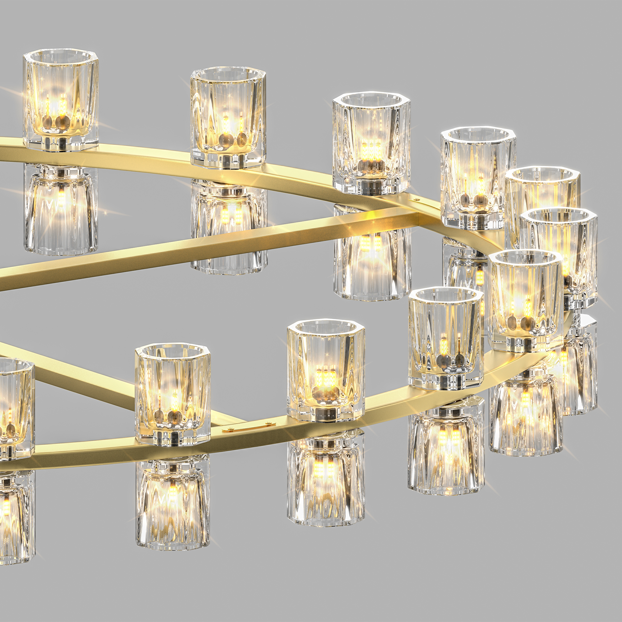 48 Inch Gold Wagon Wheel Chandelier with Crystal Shade, 48 Lights, Modern Farmhouse Style, Ideal for Dining Room, Kitchen, Entryways - Image 5