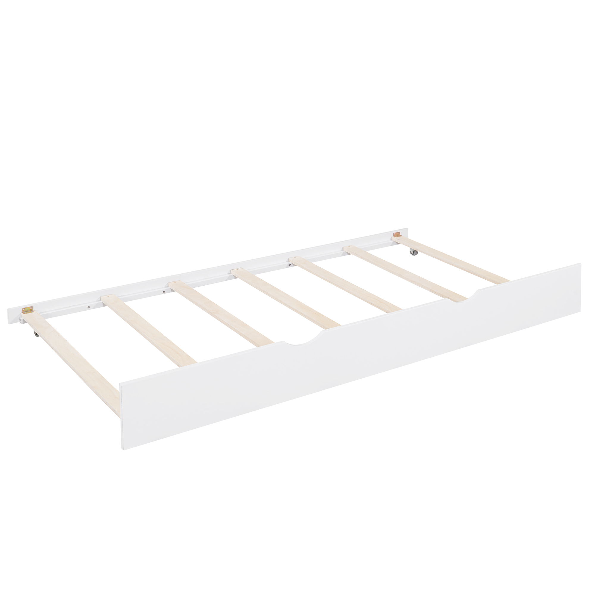 Wooden Twin Size House Bed with Trundle,Kids Bed with Shelf, White (Old SKU: WF297071AAK) - Image 6