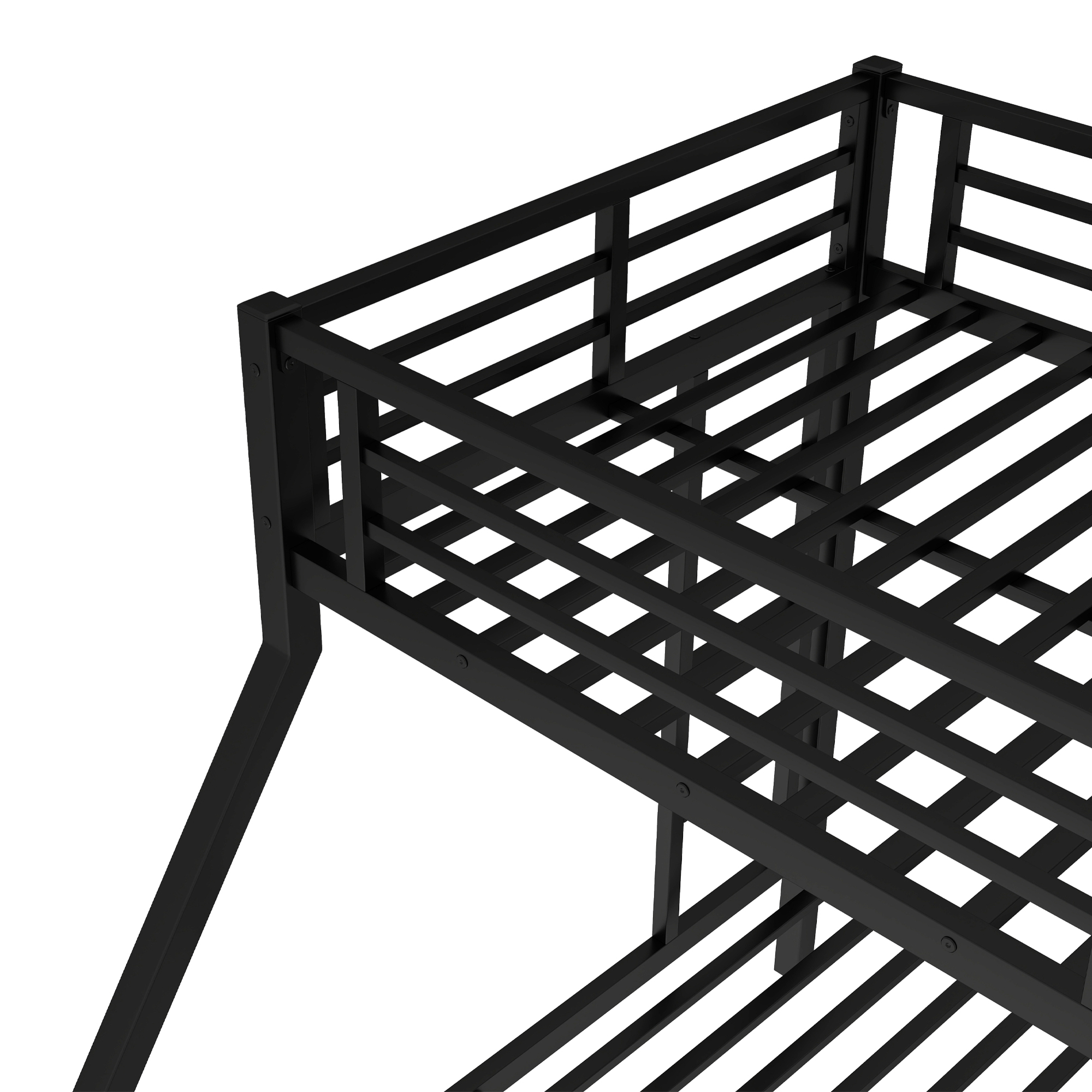 Metal Twin XL over Queen Bunk Bed for Teens and Adults,Space-Saving/Noise Reduced/No Box Spring Needed, Black - Image 5