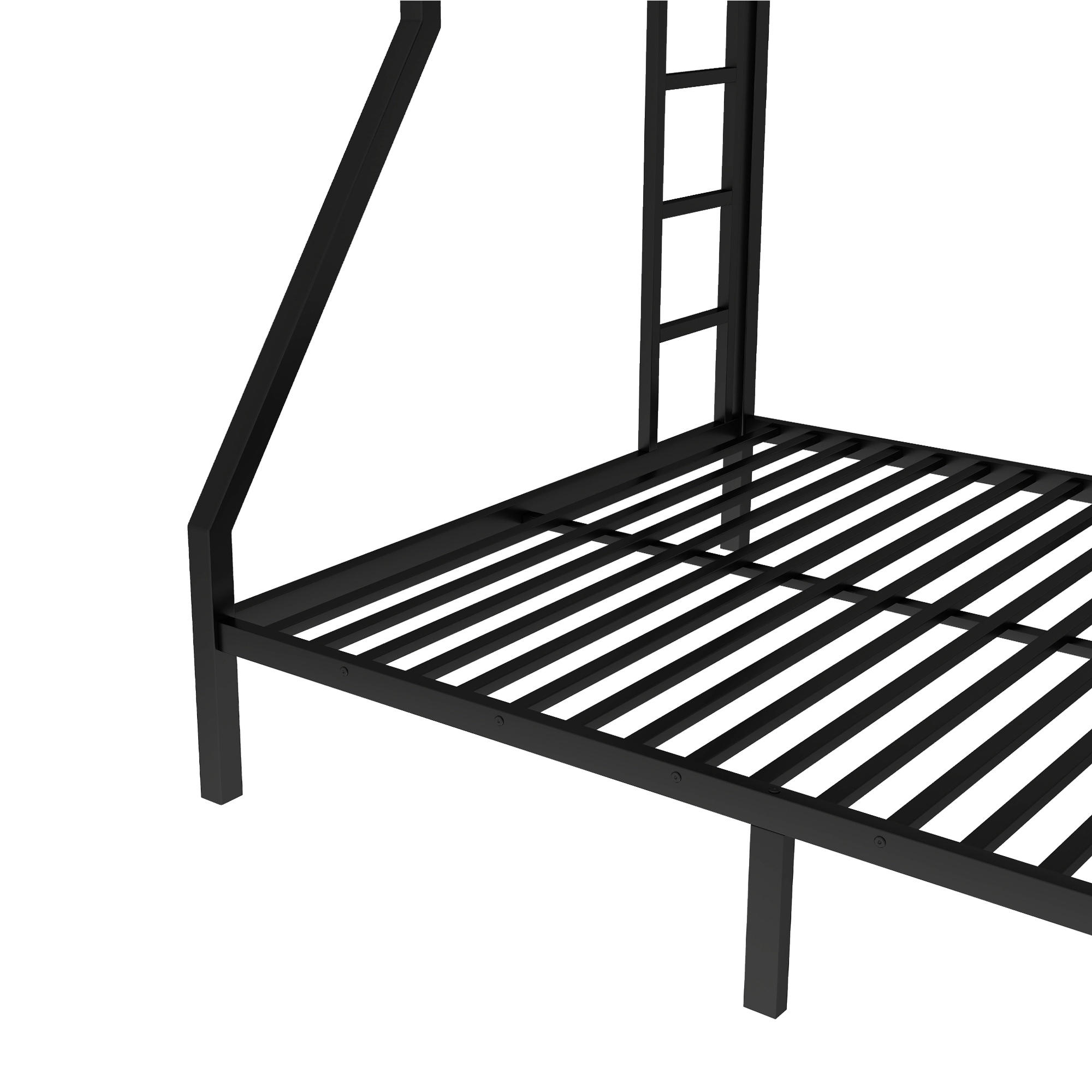 Metal Twin XL over Queen Bunk Bed for Teens and Adults,Space-Saving/Noise Reduced/No Box Spring Needed, Black - Image 6