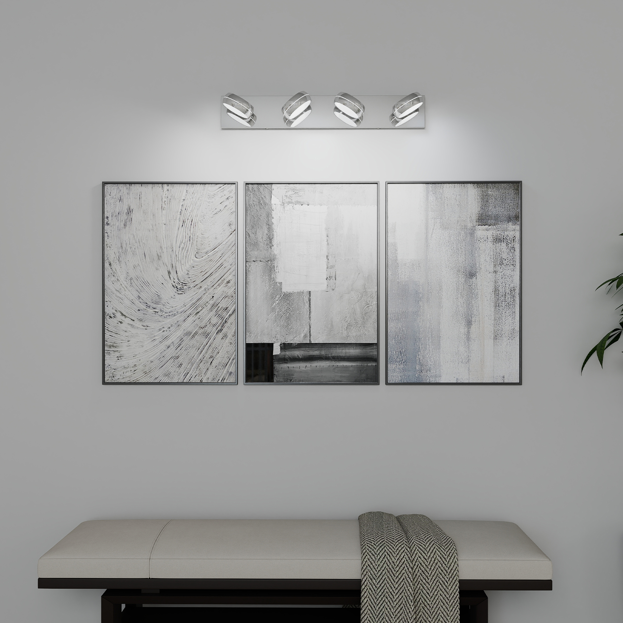 LED Vanity Lights 28in Bathroom Lights Fixtures over Mirror 4 Light LED Lighting Fixture for Bathroom 18W Mirror Lighting Fixture Modern Bath Light Bar Chrome Bath - Image 3
