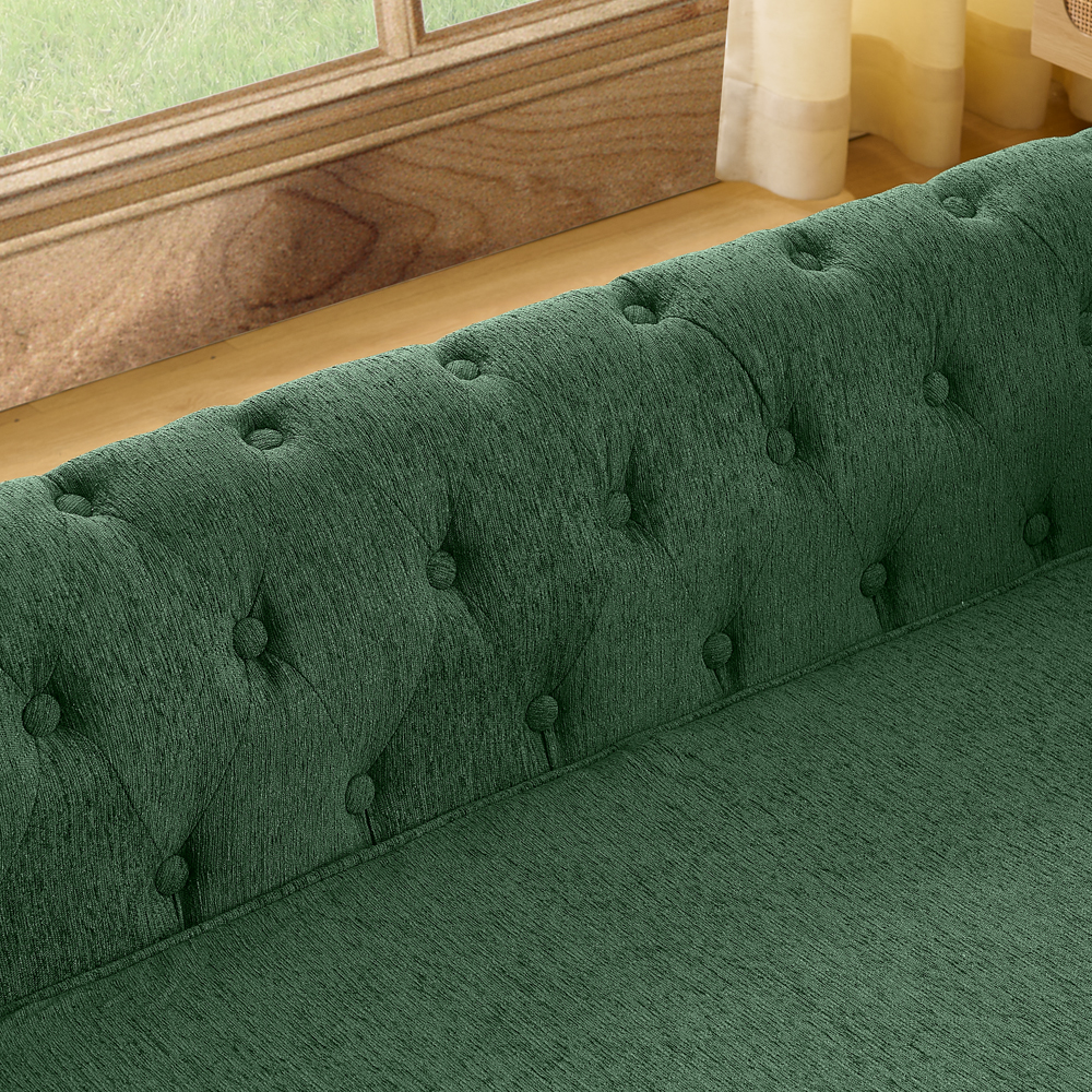 Elegant rectangular pet bed for big and oversized dogs, durable elevated dog sofa bed, comfortable dog sofa, modern and fashionable linen fabric dog sofa-OLIVE GREEN - Image 4