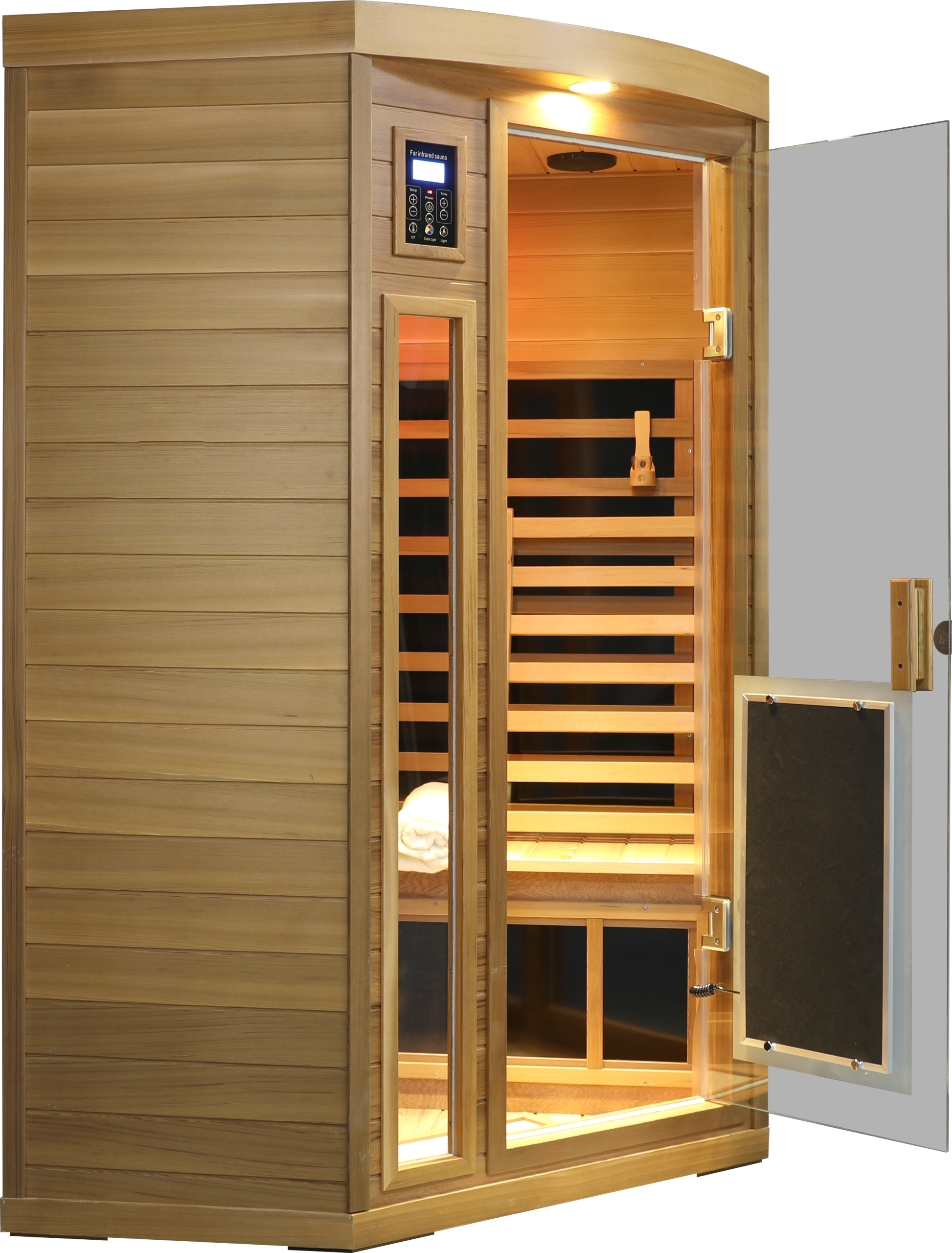 Low EMF Two person Far-infrared Red cedar Deluxe indoor pentagonal sauna room - Image 4