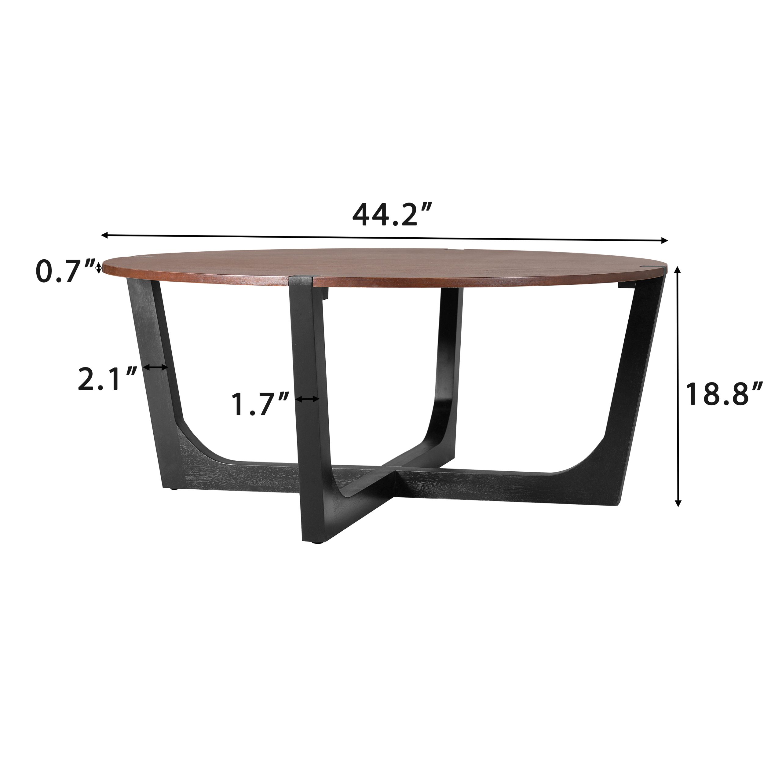 ACACIA SOLID WOOD COFFEE TABLE,BROWN & BLACK COLOR - Image 4