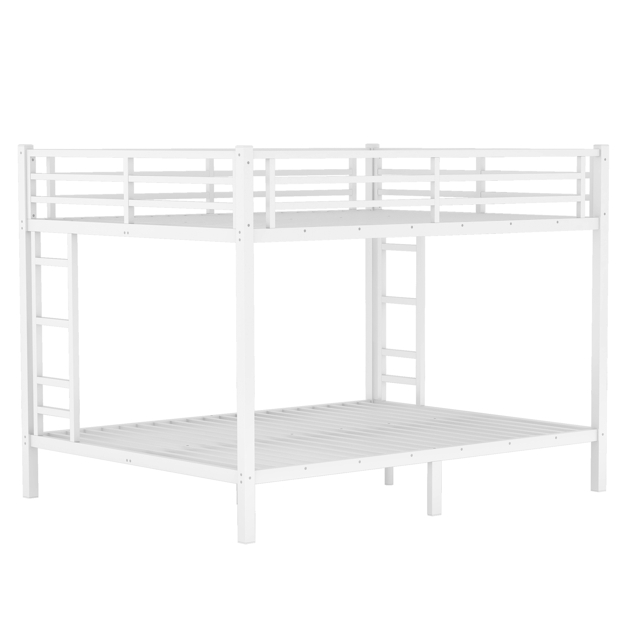 Metal Queen over Queen Bunk Bed for Teens and Adults,Space-Saving/Noise Reduced/No Box Spring Needed,White - Image 5