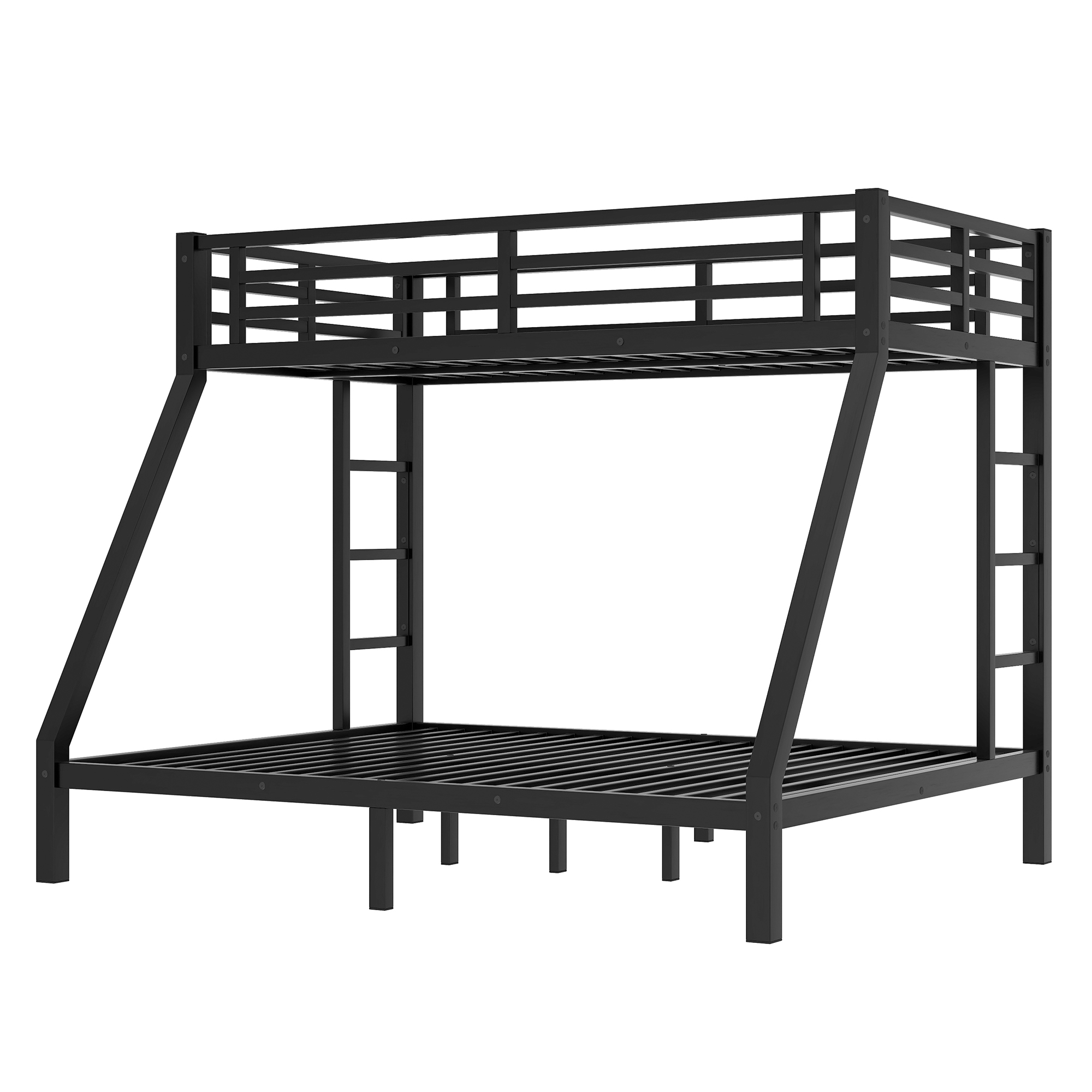 Metal Twin XL over Queen Bunk Bed for Teens and Adults,Space-Saving/Noise Reduced/No Box Spring Needed,Black - Image 4